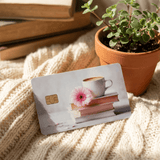 Books and Coffee Floral Card Skin | Bookish Aesthetic by The Sticker Era
