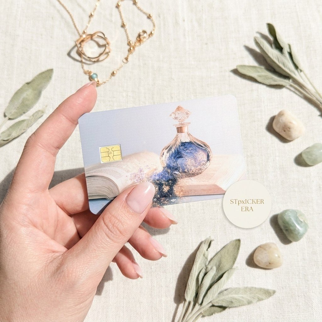 Dream Bottle Card Skin – Soft Blue Perfume Debit & Credit Card Sticker by The Sticker Era