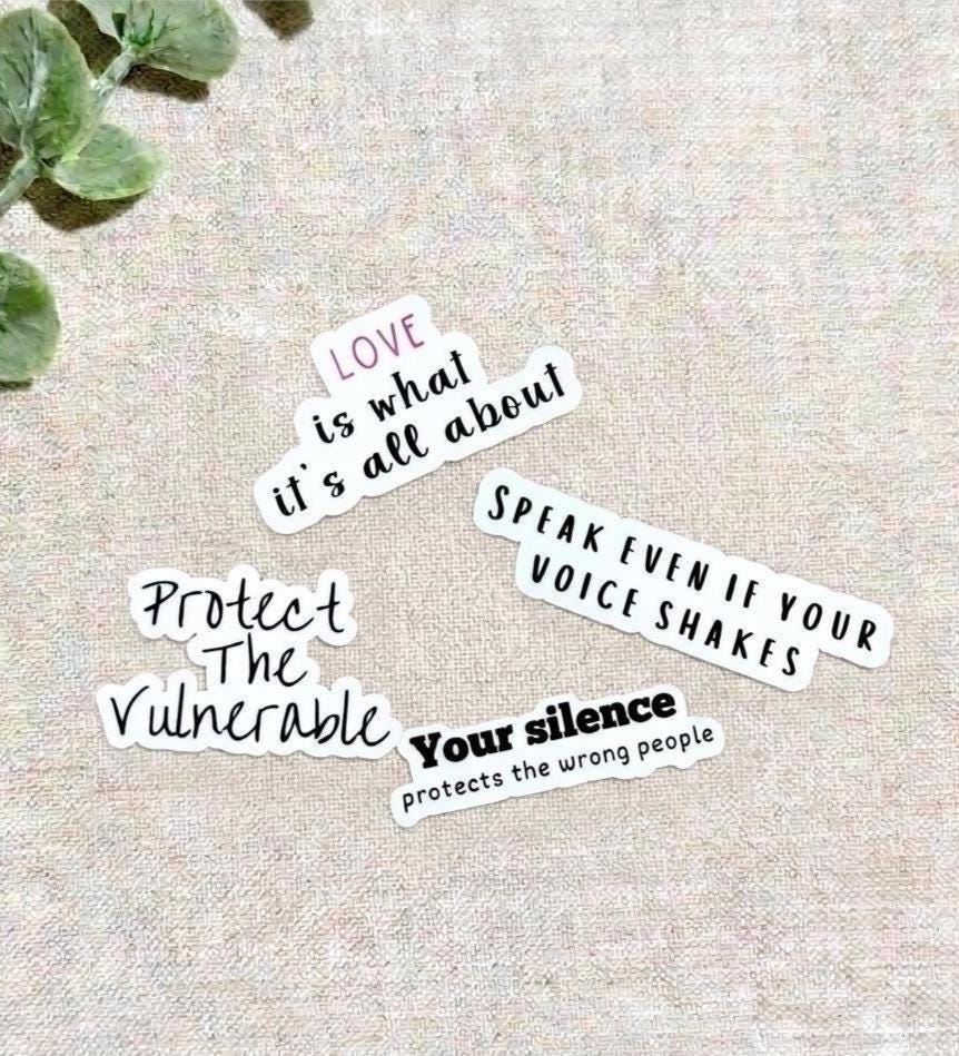 Empowerment Sticker Bundle – 4 Waterproof Vinyl Stickers for Brave Women by The Sticker Era