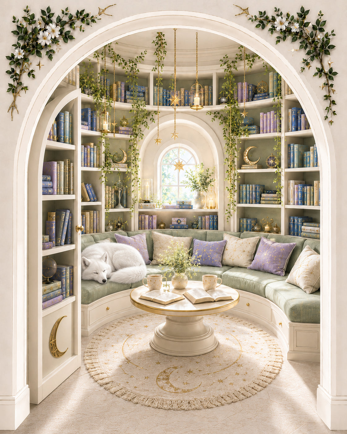 An arched doorway into a hidden little reading room — The Sticker Era