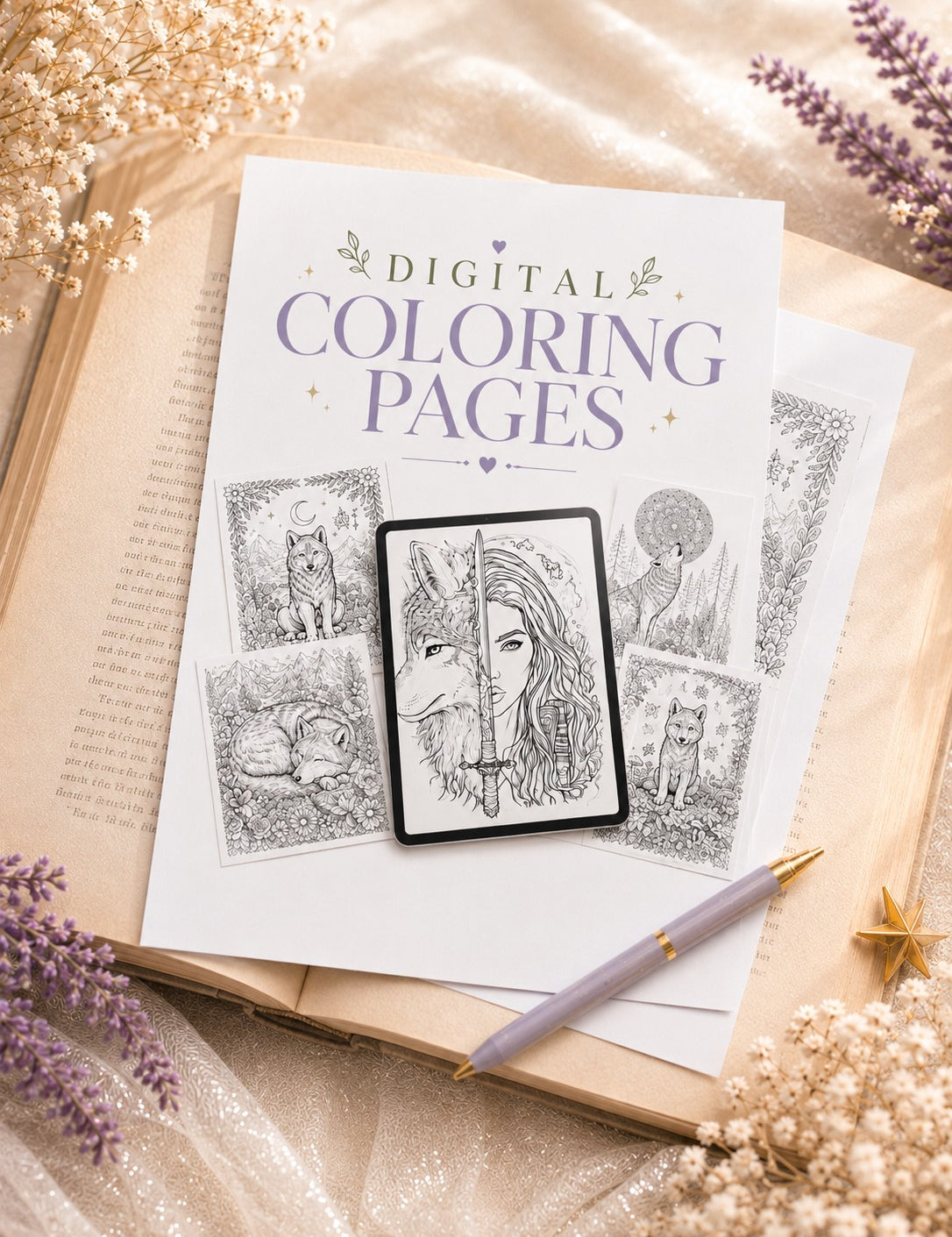 Digital coloring pages printable by The Sticker Era