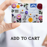 Floral card skin set in a wallet by The Sticker Era