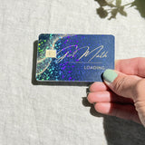 Girl Math credit card sticker showing chip cutout by The Sticker Era