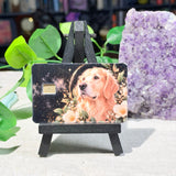 Golden Retriever Card Skin – Moonlit Floral Dog Portrait Debit & Credit Card Sticker by The Sticker Era