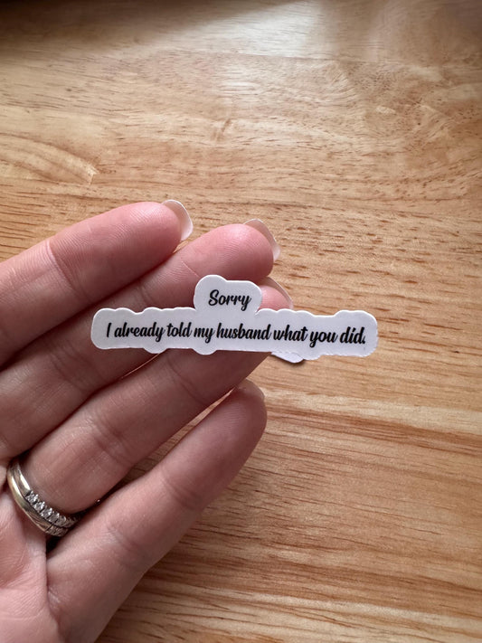Husband Sticker – Funny Vinyl Decal for Planners & Journals - The Sticker Era