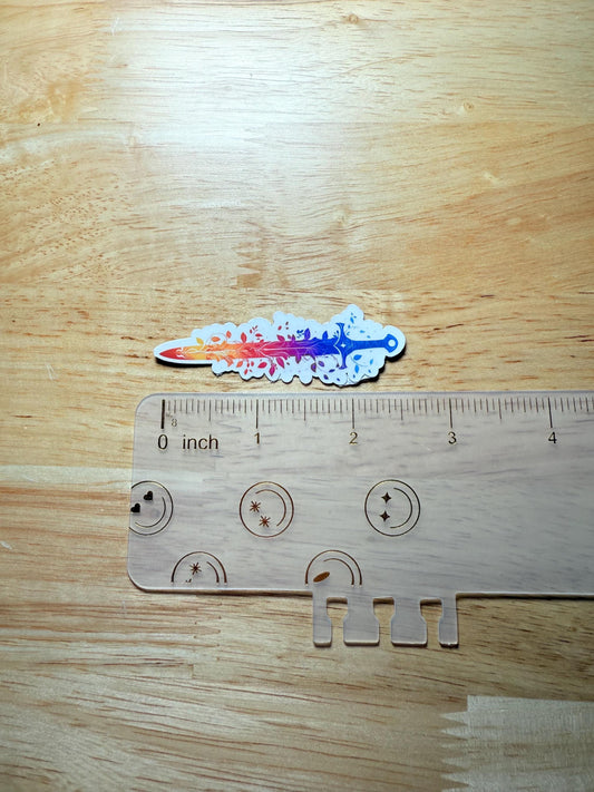 Sword Vinyl Sticker – Colorful Fantasy Decal for Book Lovers & Journals - The Sticker Era