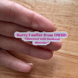 OWHD Obsessed With Husband Disorder Sticker: Funny Wife Vinyl Decal by The Sticker Era