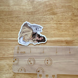 Princess Reading with White Wolf Sticker | Fantasy Vinyl Decal by The Sticker Era