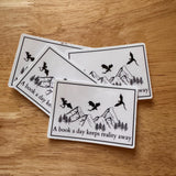 Book a Day Dragon Sticker | Fantasy Reader Vinyl Decal by The Sticker Era
