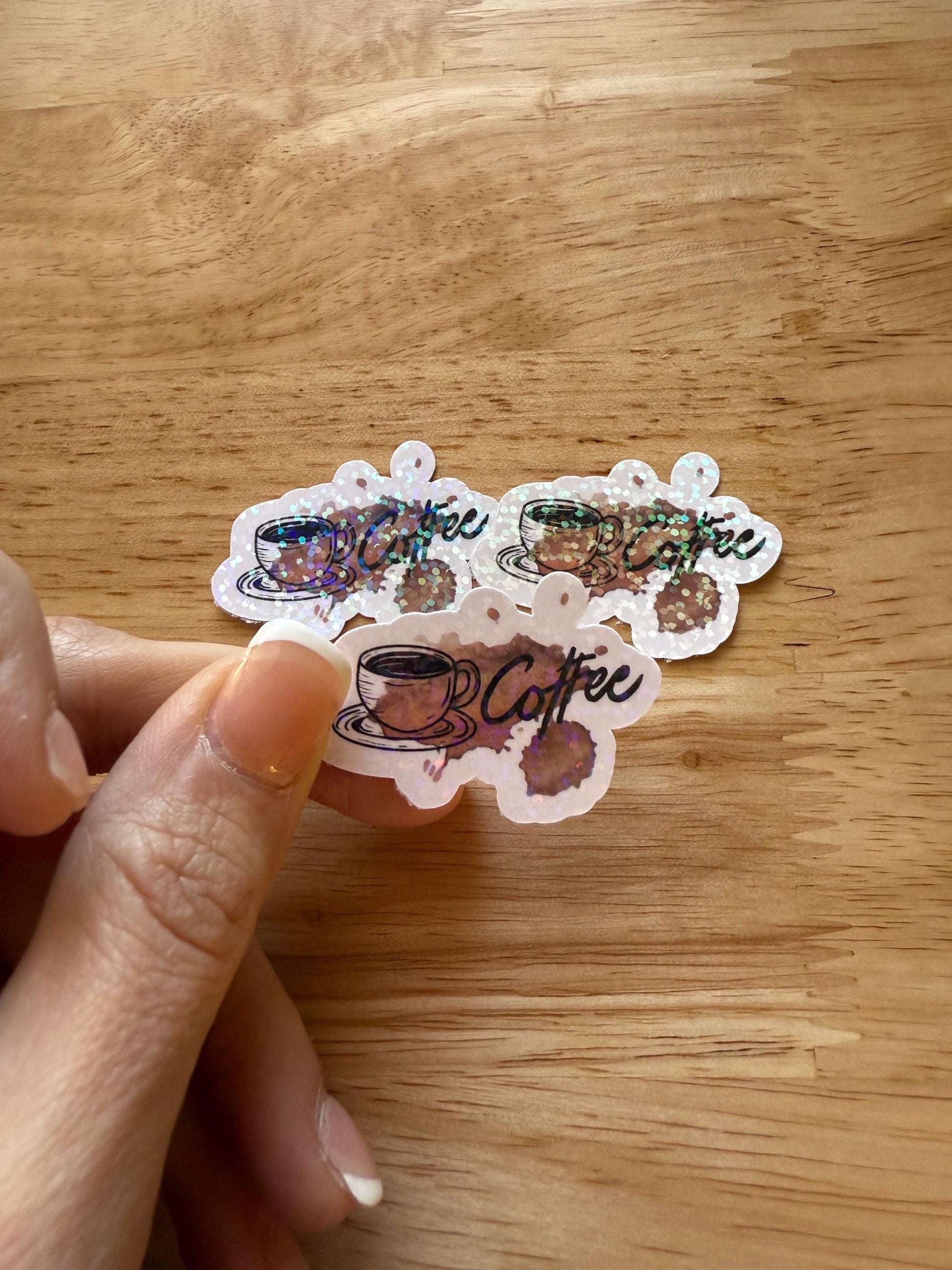 Holographic Coffee Vinyl Sticker – Cute Drink Decal for Journals & Laptops - The Sticker Era