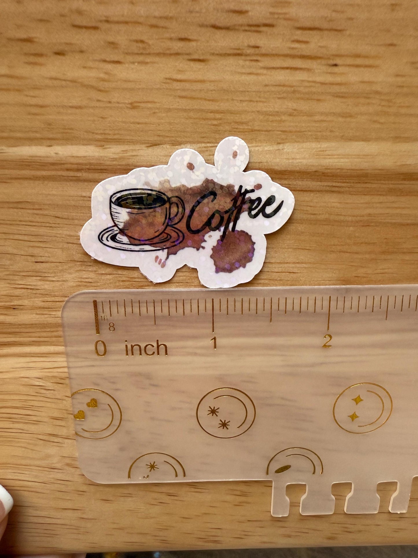 Holographic Coffee Vinyl Sticker – Cute Drink Decal for Journals & Laptops - The Sticker Era
