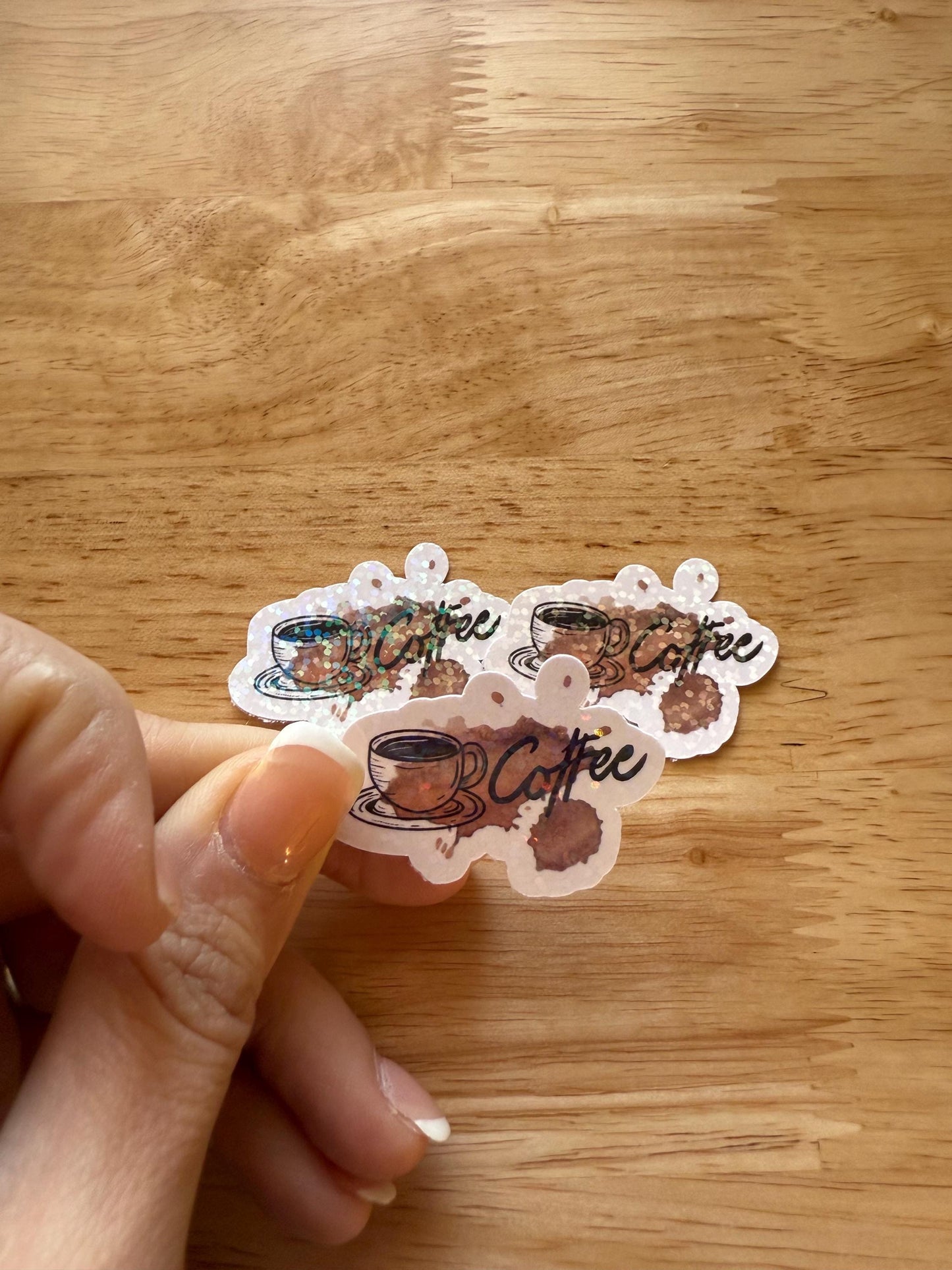 Holographic Coffee Vinyl Sticker – Cute Drink Decal for Journals & Laptops - The Sticker Era