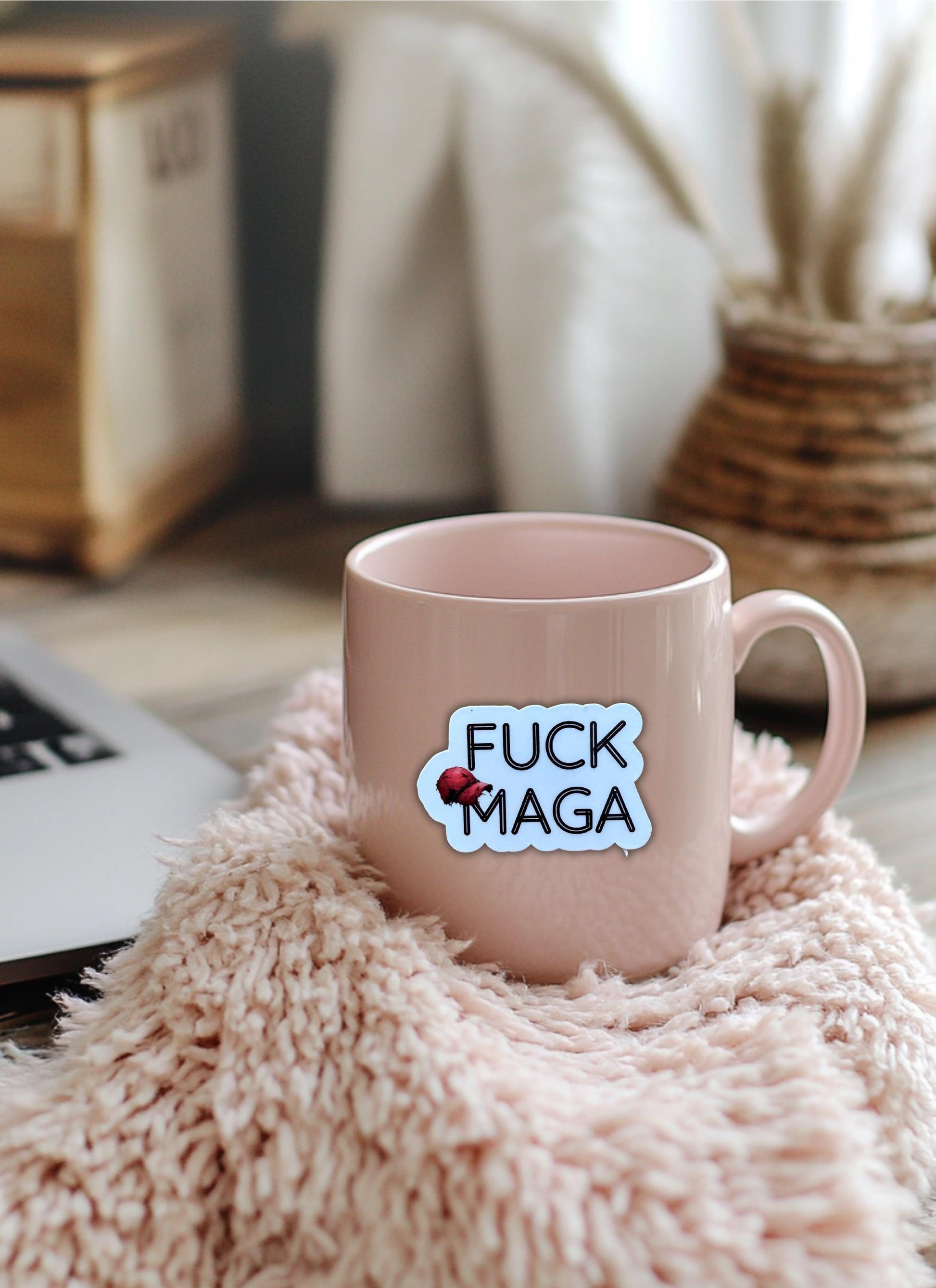 Anti MAGA Hat Sticker – Bold Political Vinyl Decal for Activists & Protestors - The Sticker Era