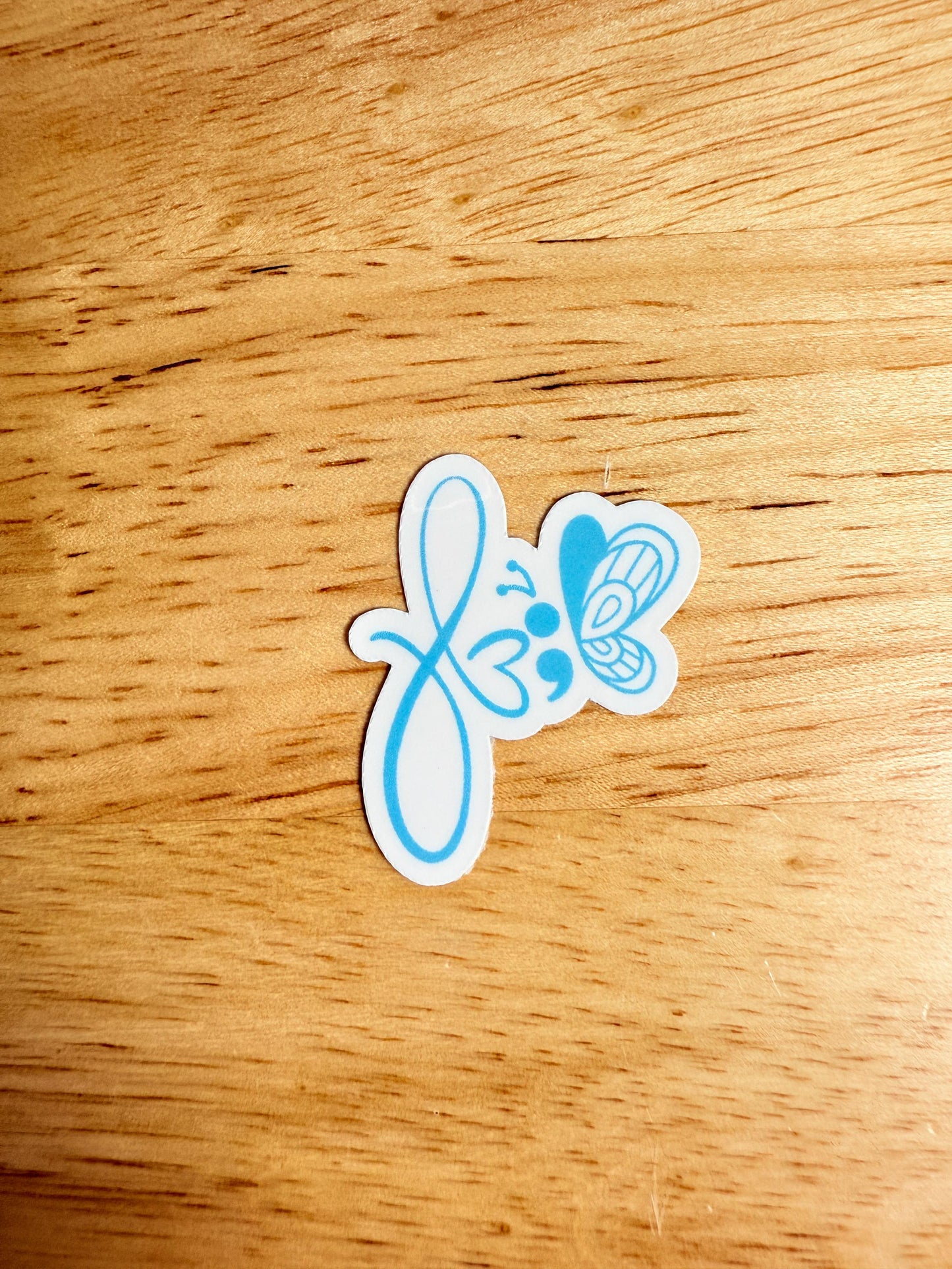 Semicolon Sticker – Mental Health Awareness Vinyl Decal for Support & Motivation - The Sticker Era