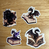 Bookish Dragon Sticker | Fantasy Reader Vinyl Decal Pack by The Sticker Era