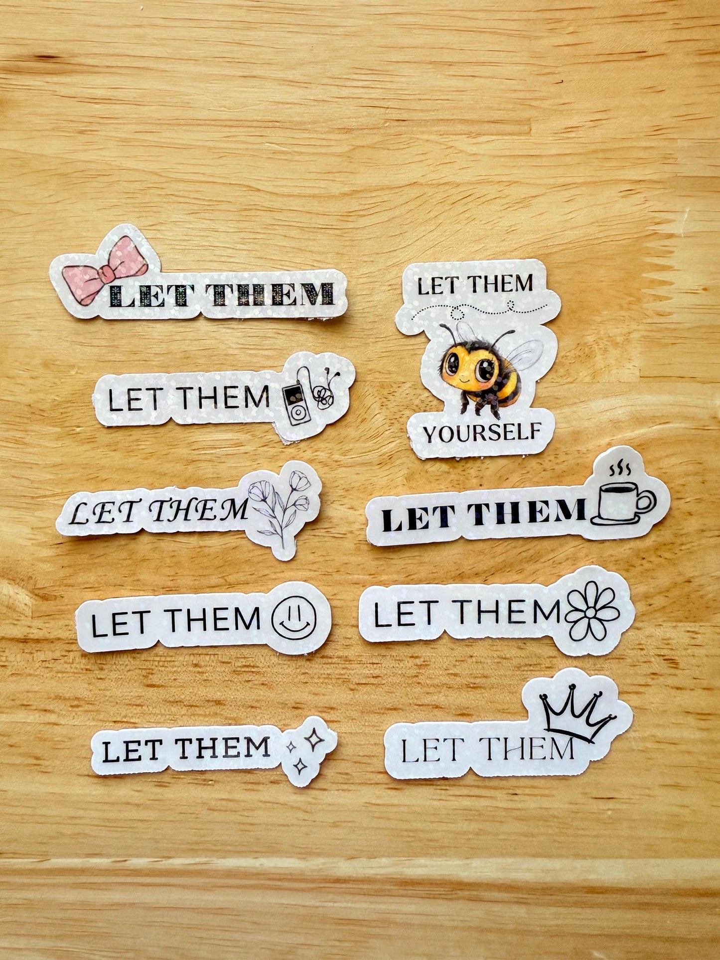Let Them Sticker Pack – Mental Health Vinyl Decals for Self-Care & Journals - The Sticker Era