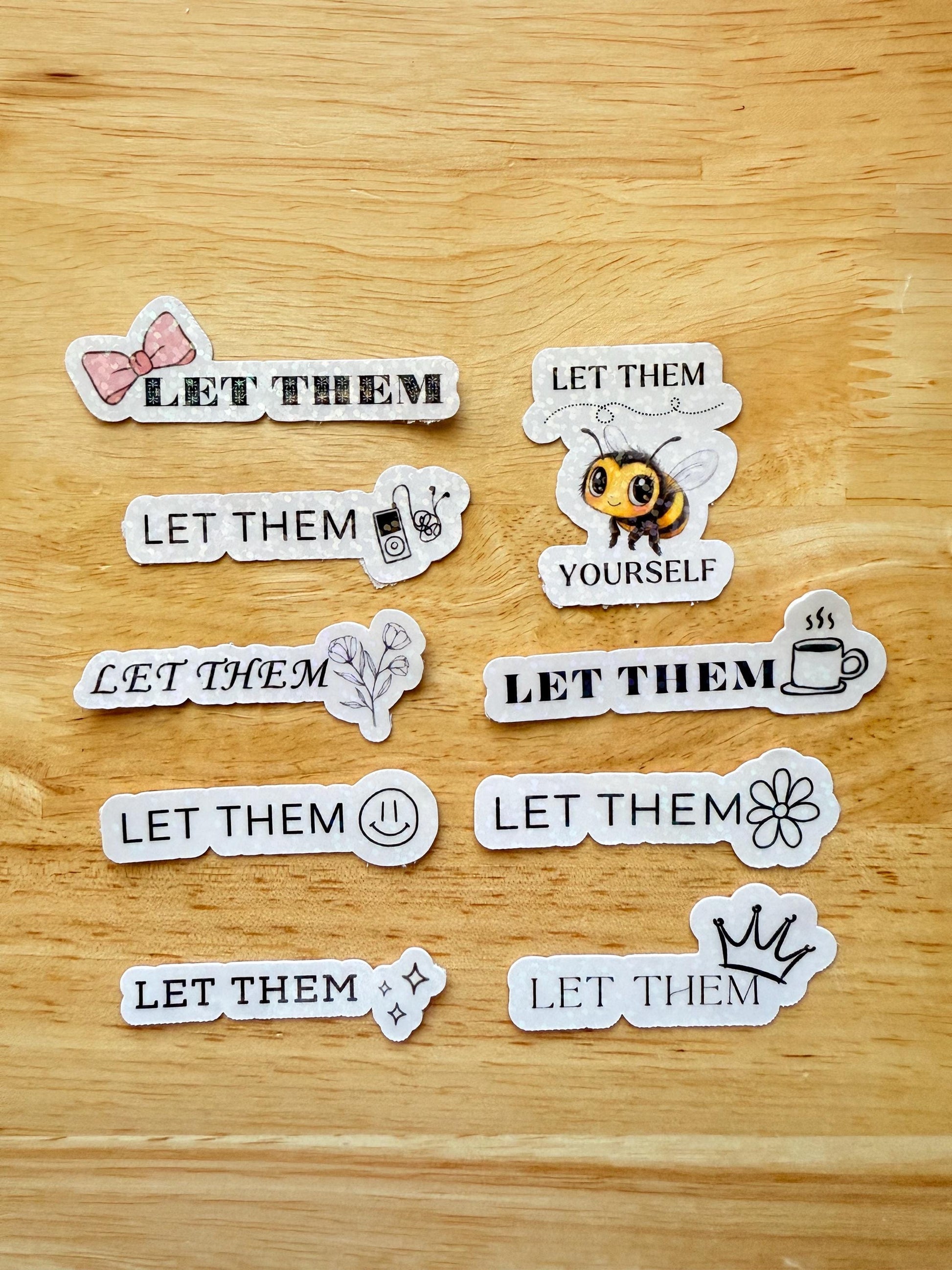 Let Them Sticker Pack – Mental Health Vinyl Decals for Self-Care & Journals - The Sticker Era