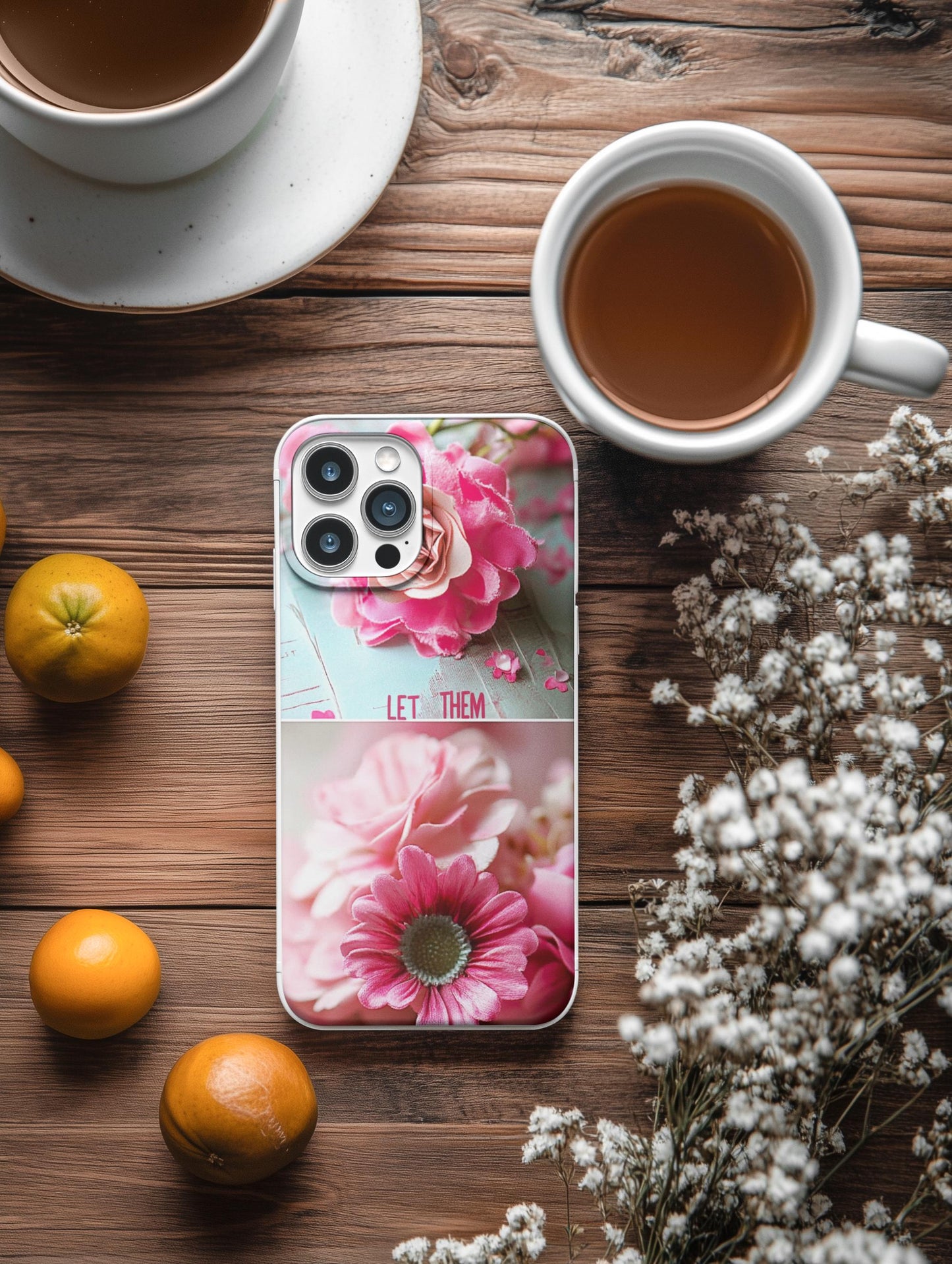 Let them Phone Case, Pink Floral Slim Case, Stylish Phone Cover, Gift for Her, Mother's Day, Birthday, Nature Lover - The Sticker Era