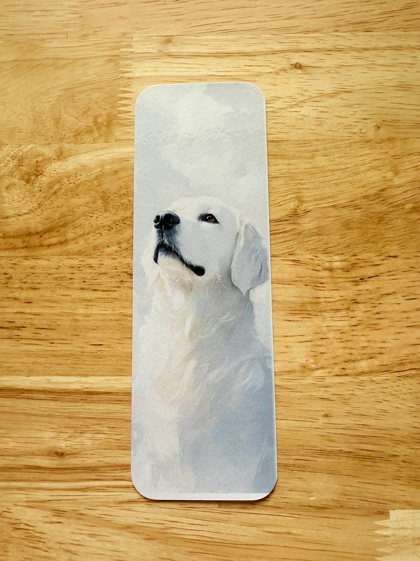 English Cream Golden Retriever Bookmark – Elegant Vinyl Decal for Dog Lovers & Readers - The Sticker Era