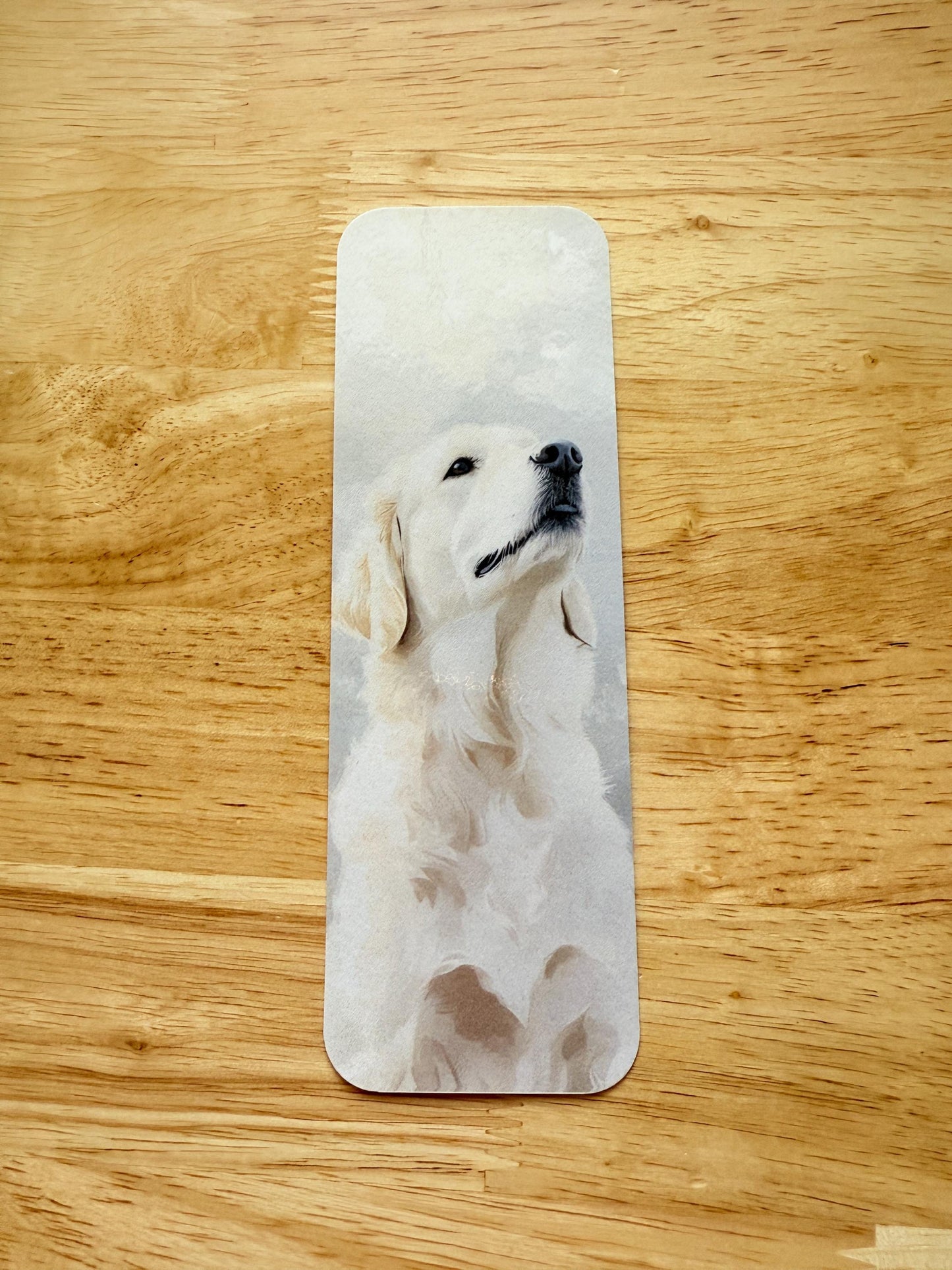 English Cream Golden Retriever Bookmark – Elegant Vinyl Decal for Dog Lovers & Readers - The Sticker Era