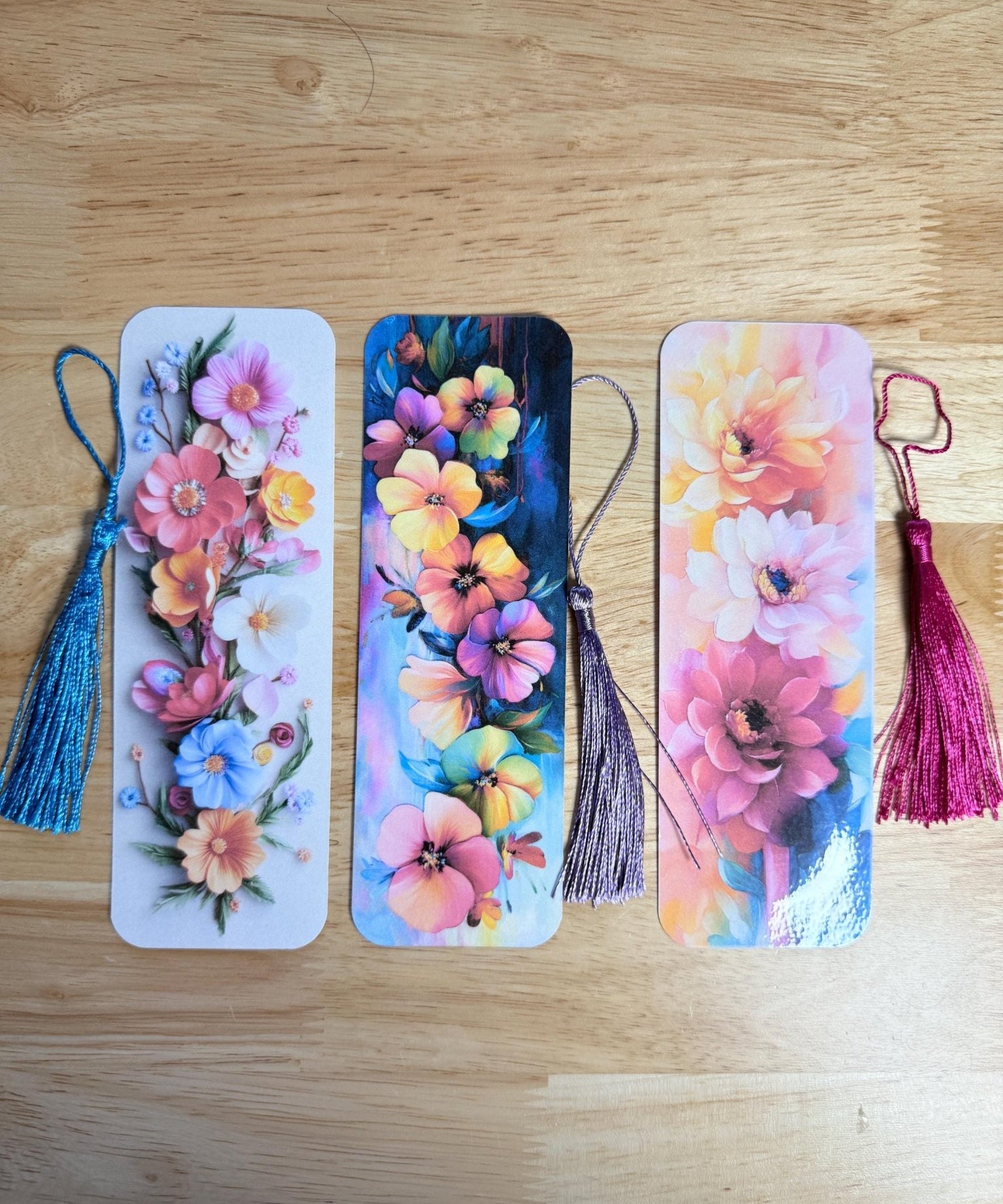Floral Bookmark Set – Colorful Watercolor Vinyl Decals for Book Lovers & Planners by The Sticker Era