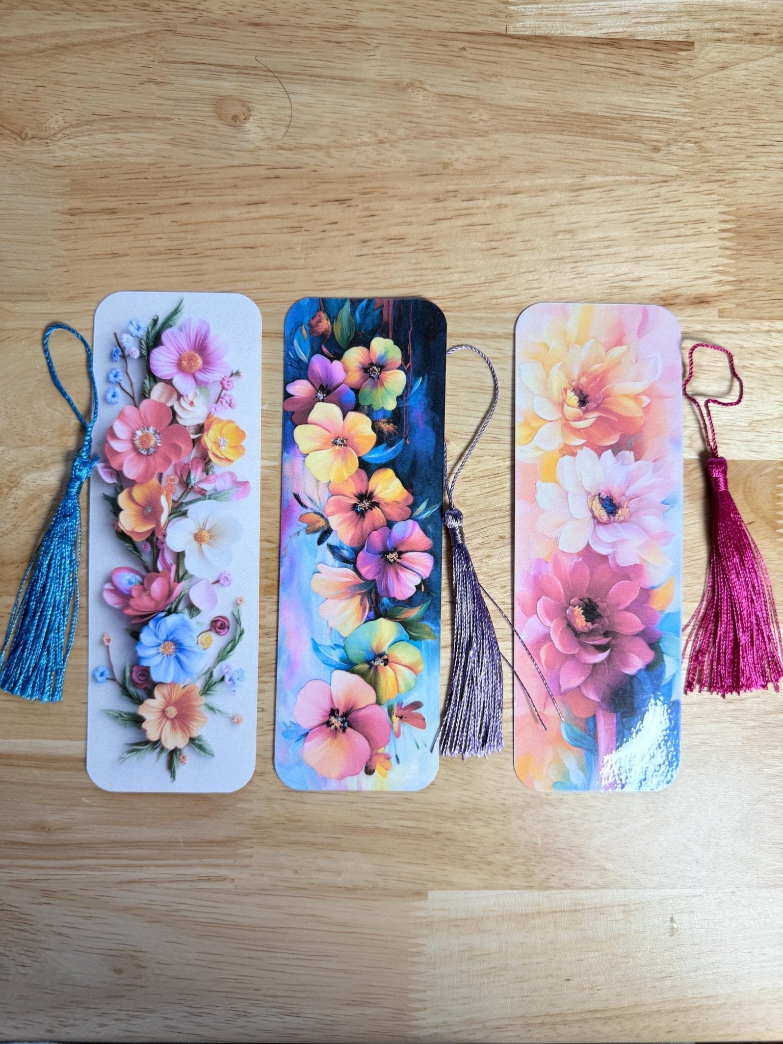 Floral Bookmark Set – Colorful Watercolor Vinyl Decals for Book Lovers & Planners by The Sticker Era
