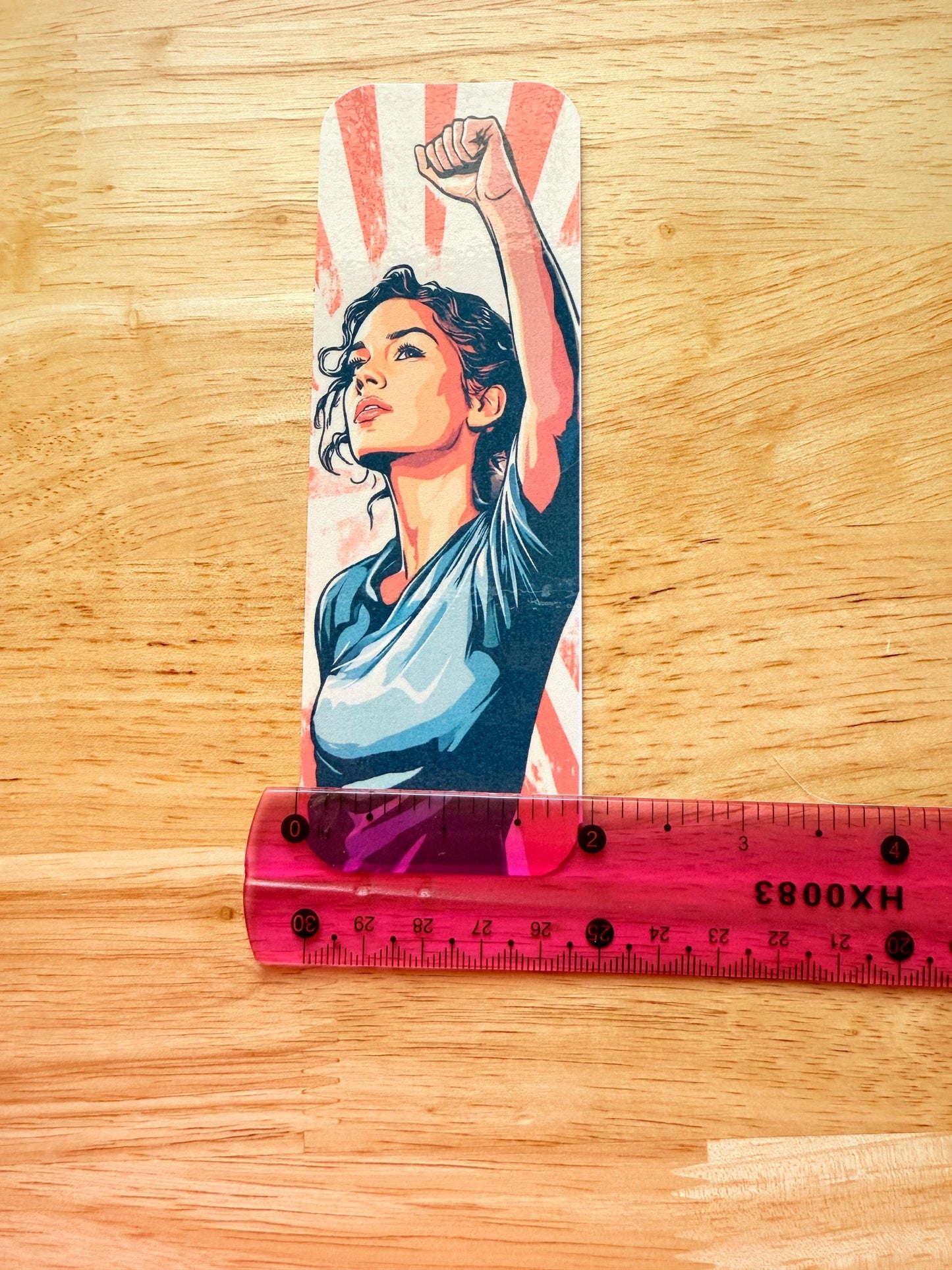Feminist Power Bookmark | Motivational Vinyl Bookmark for Book Lovers & Journals | Raised Fist Empowering Reading Accessory | Choose Tassel or Plain - The Sticker Era
