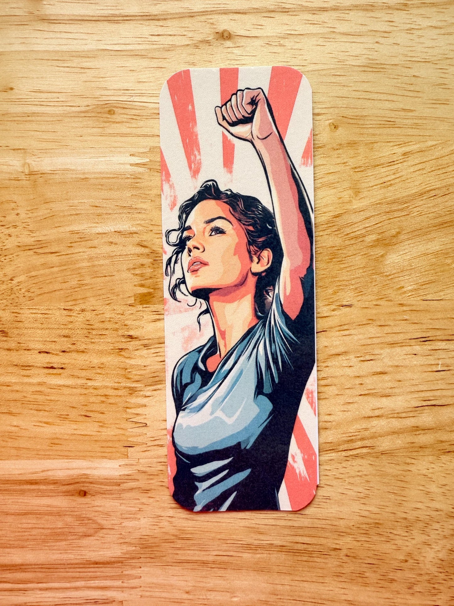 Feminist Power Bookmark | Motivational Vinyl Bookmark for Book Lovers & Journals | Raised Fist Empowering Reading Accessory | Choose Tassel or Plain - The Sticker Era