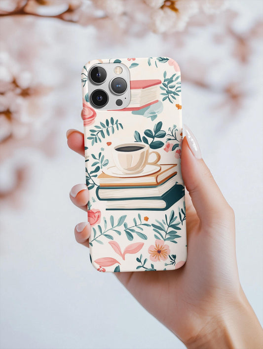 Floral Phone Case, Tough Cases for Book Lovers, Coffee Lovers, Birthday Gift, Cute Tech Accessory, Aesthetic Cell Phone Cover - The Sticker Era