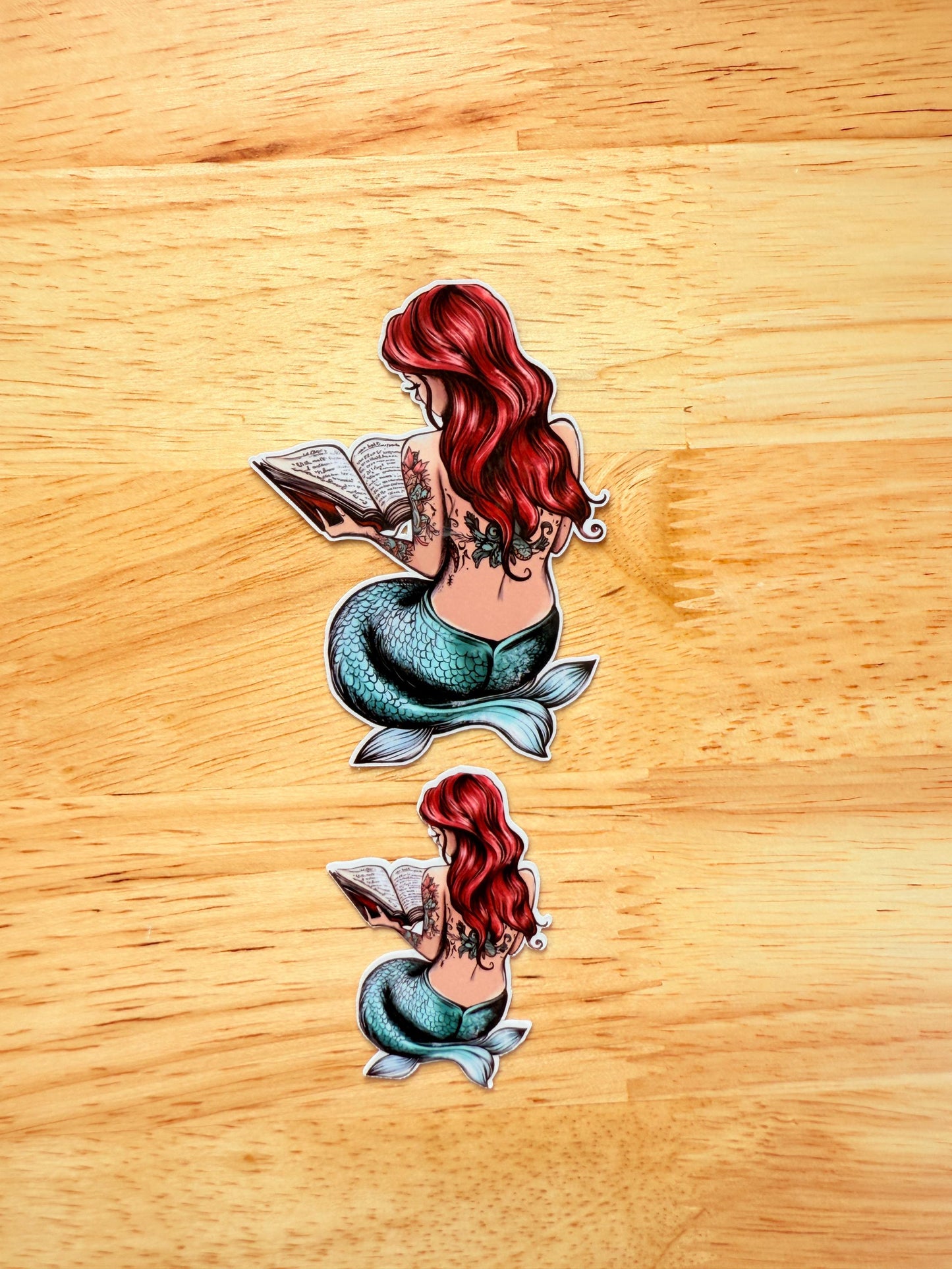 Little Mermaid Reading Sticker – Bookish Vinyl Decal for Ocean Lovers, Fairytale Fans & Fantasy Readers - The Sticker Era
