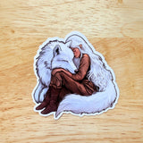 Fantasy Wolf and Elf Girl Sticker – Romantasy Vinyl Decal for Book Lovers & Fantasy Fans by The Sticker Era