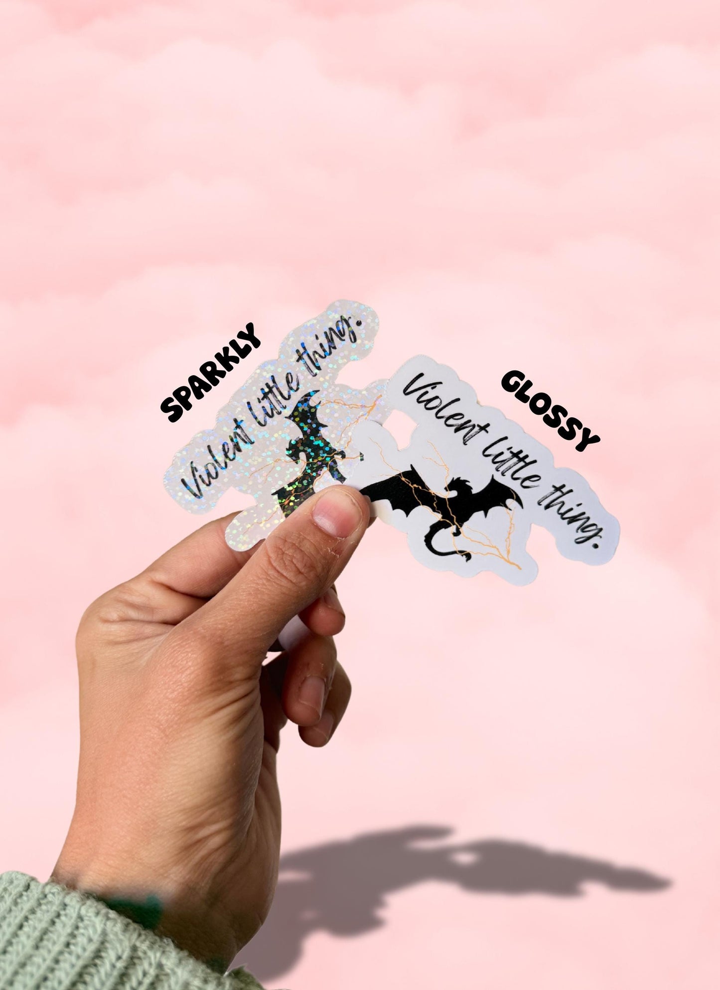Fourth Wing violent little thing dragon sticker handheld by The Sticker Era
