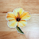 Yellow Hibiscus Sticker | Tropical Floral Vinyl Decal by The Sticker Era