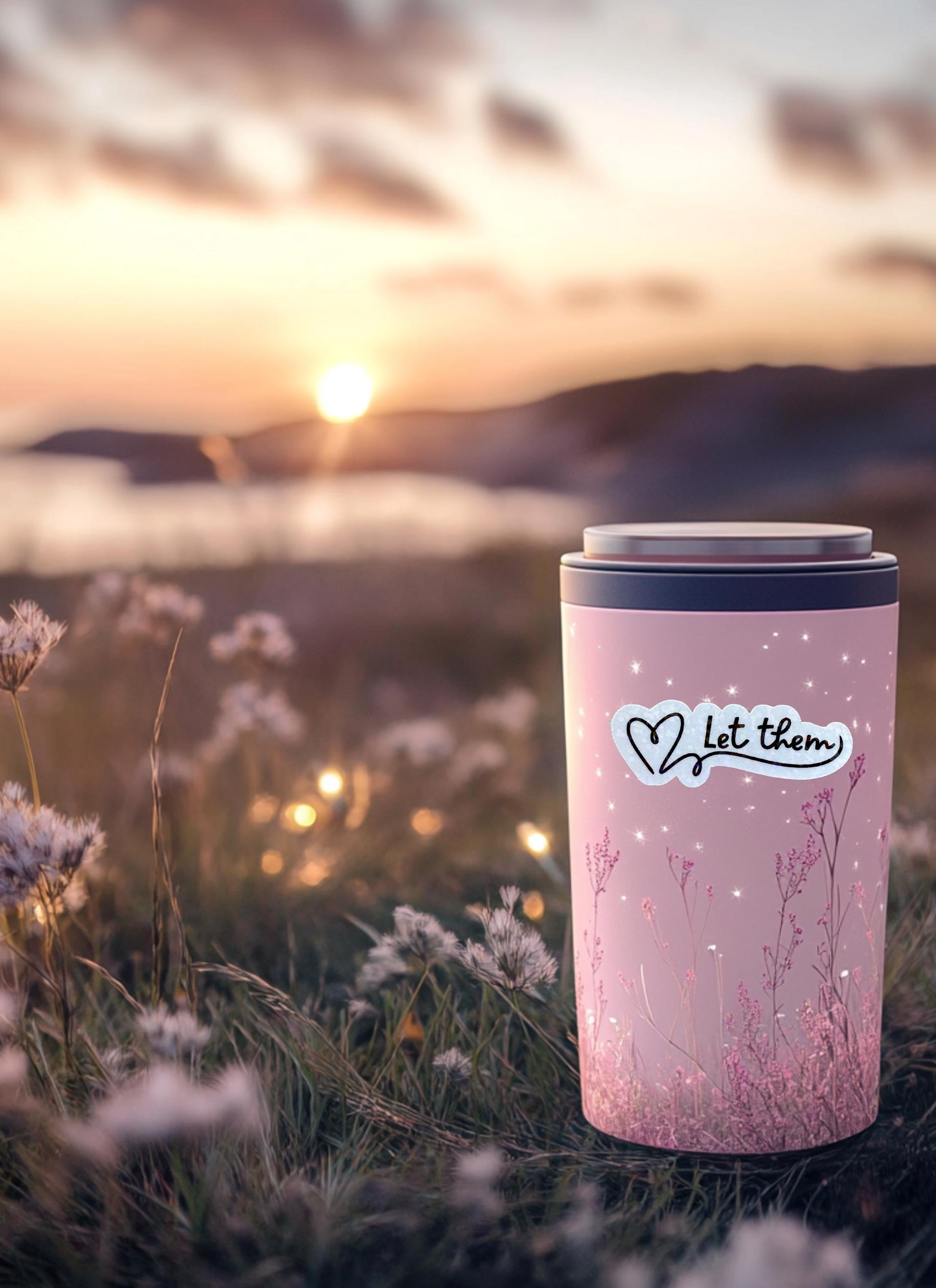 Let Them Inspirational Sticker | Stay Unbothered Vinyl Decal | Mental Health Self-Care Reminder | Positive Affirmation Laptop Water Bottle Sticker - The Sticker Era