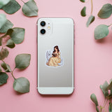 Princess Reading with White Wolf Sticker | Fantasy Vinyl Decal by The Sticker Era