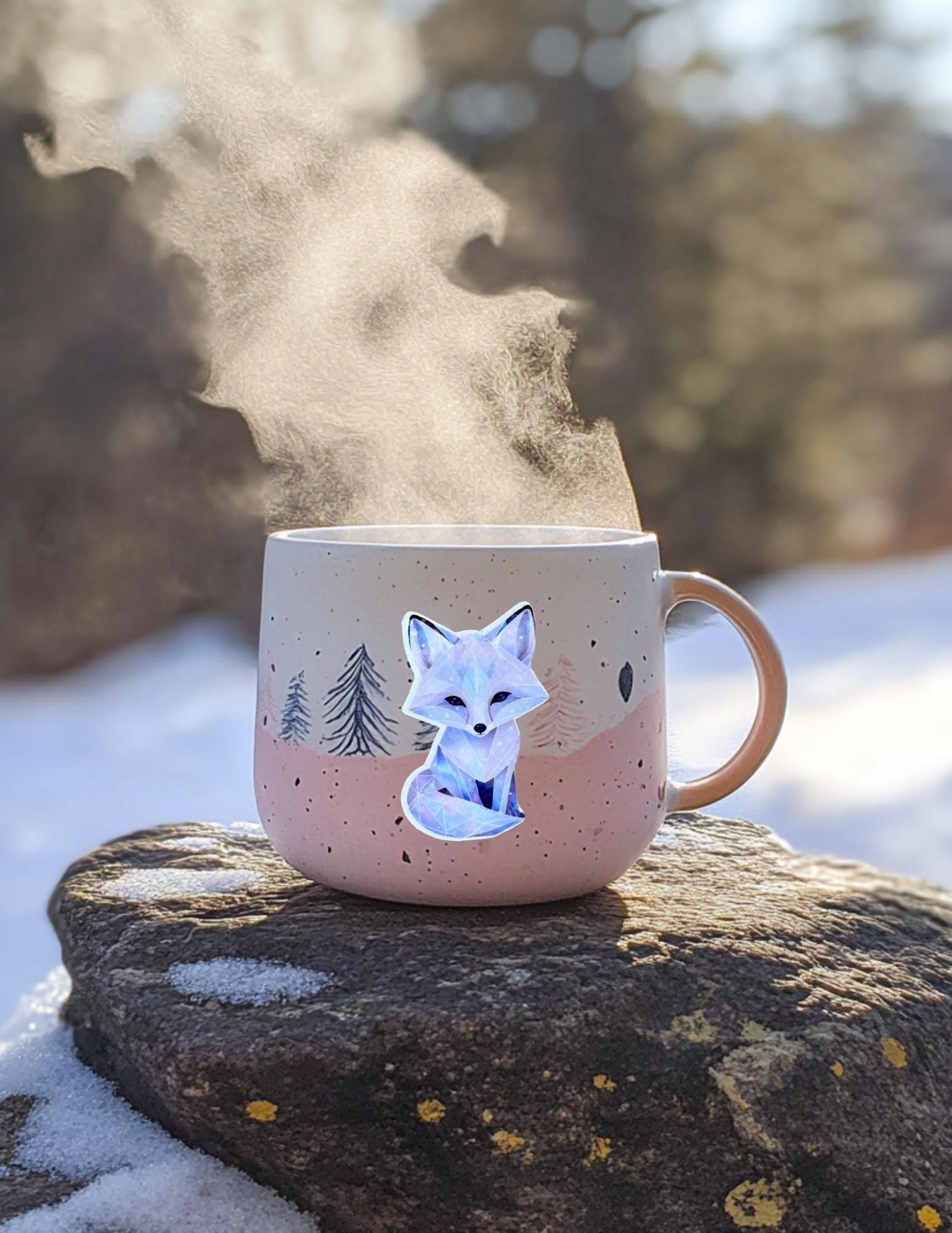 Celestial Fox Sticker – Starry Night Vinyl Decal for Journals, Laptops & Fantasy Fans - The Sticker Era