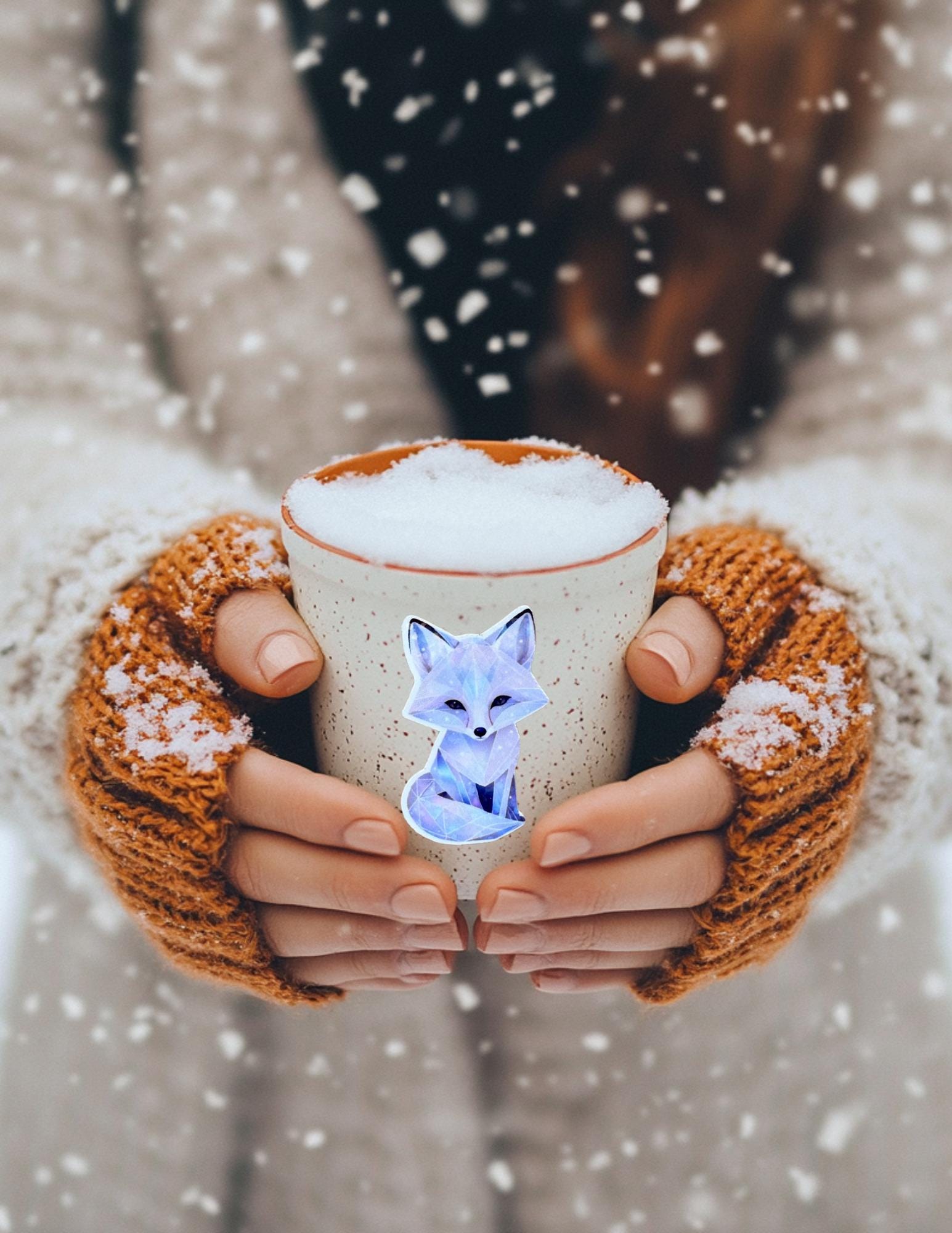 Celestial Fox Sticker – Starry Night Vinyl Decal for Journals, Laptops & Fantasy Fans - The Sticker Era