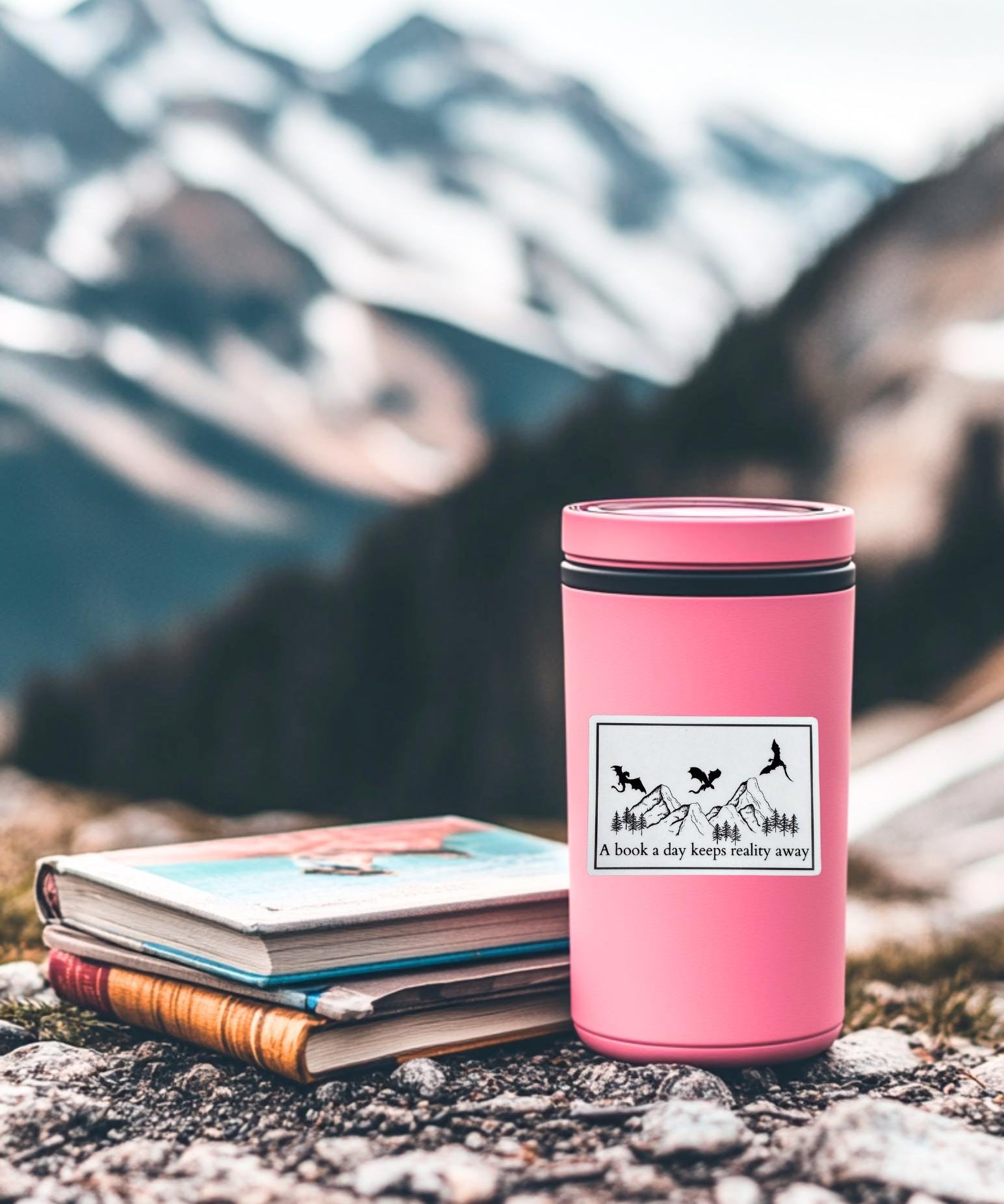 Book a Day Dragon Sticker | Fantasy Reader Vinyl Decal by The Sticker Era