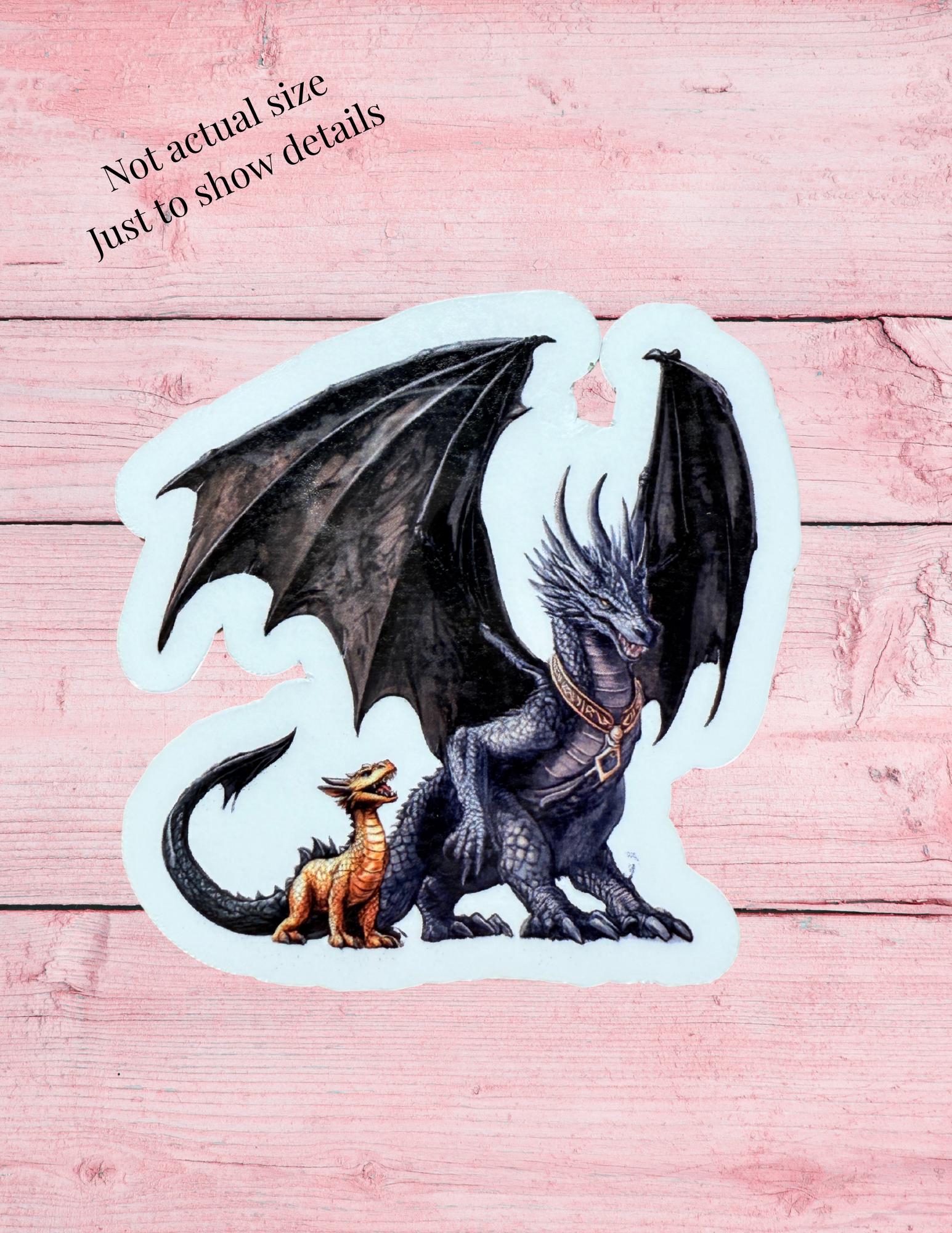 Two bonded dragons Fourth Wing vinyl sticker romantasy decal by The Sticker Era