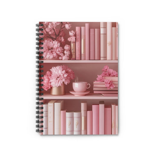 Blush Aesthetic Spiral Notebook | Floral Design, Cute Journal, Gift for Students, Reading Lover's Notebook, Office Supplies - The Sticker Era