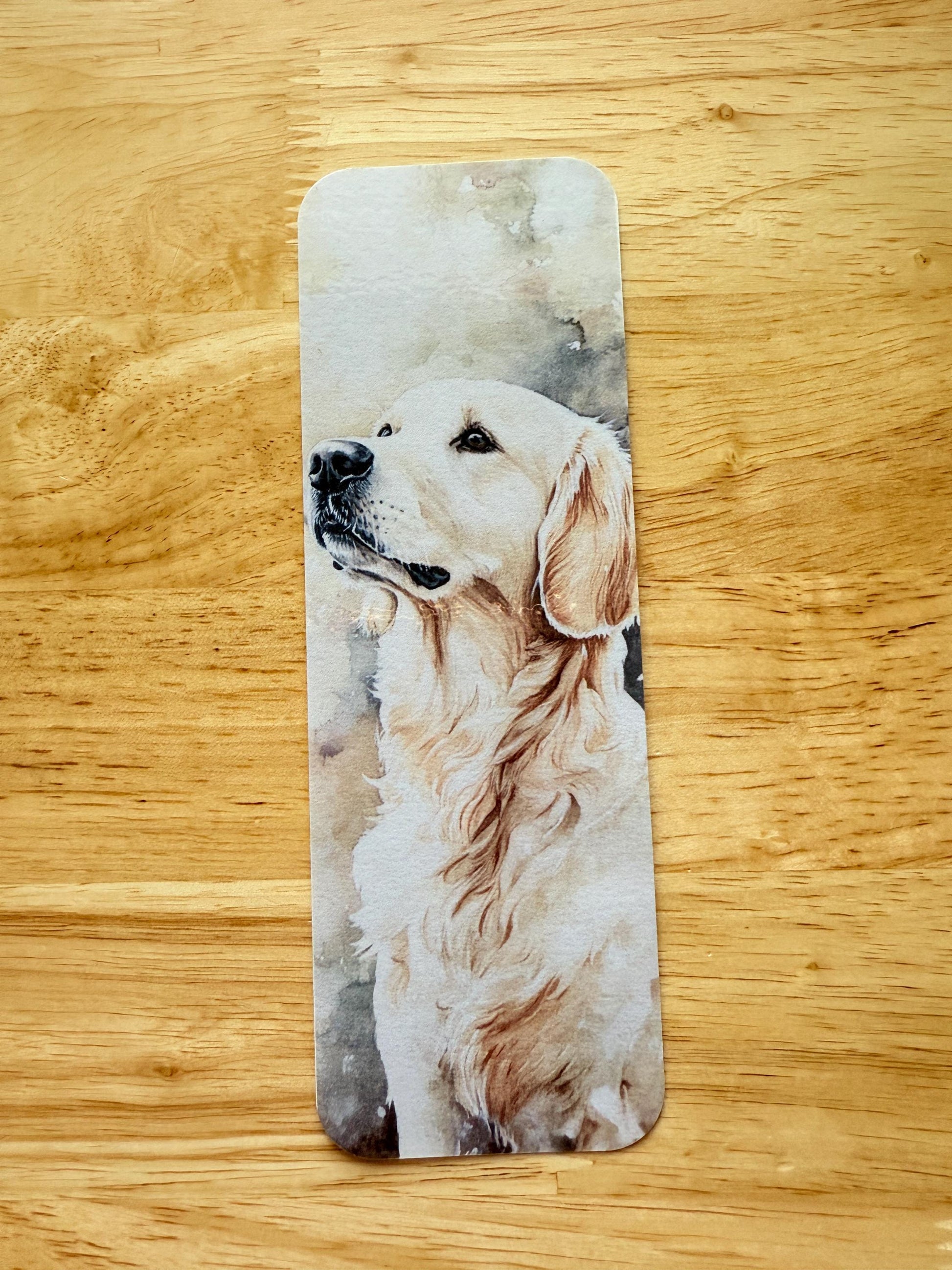 English Cream Golden Retriever Bookmark – Elegant Vinyl Decal for Dog Lovers & Readers - The Sticker Era
