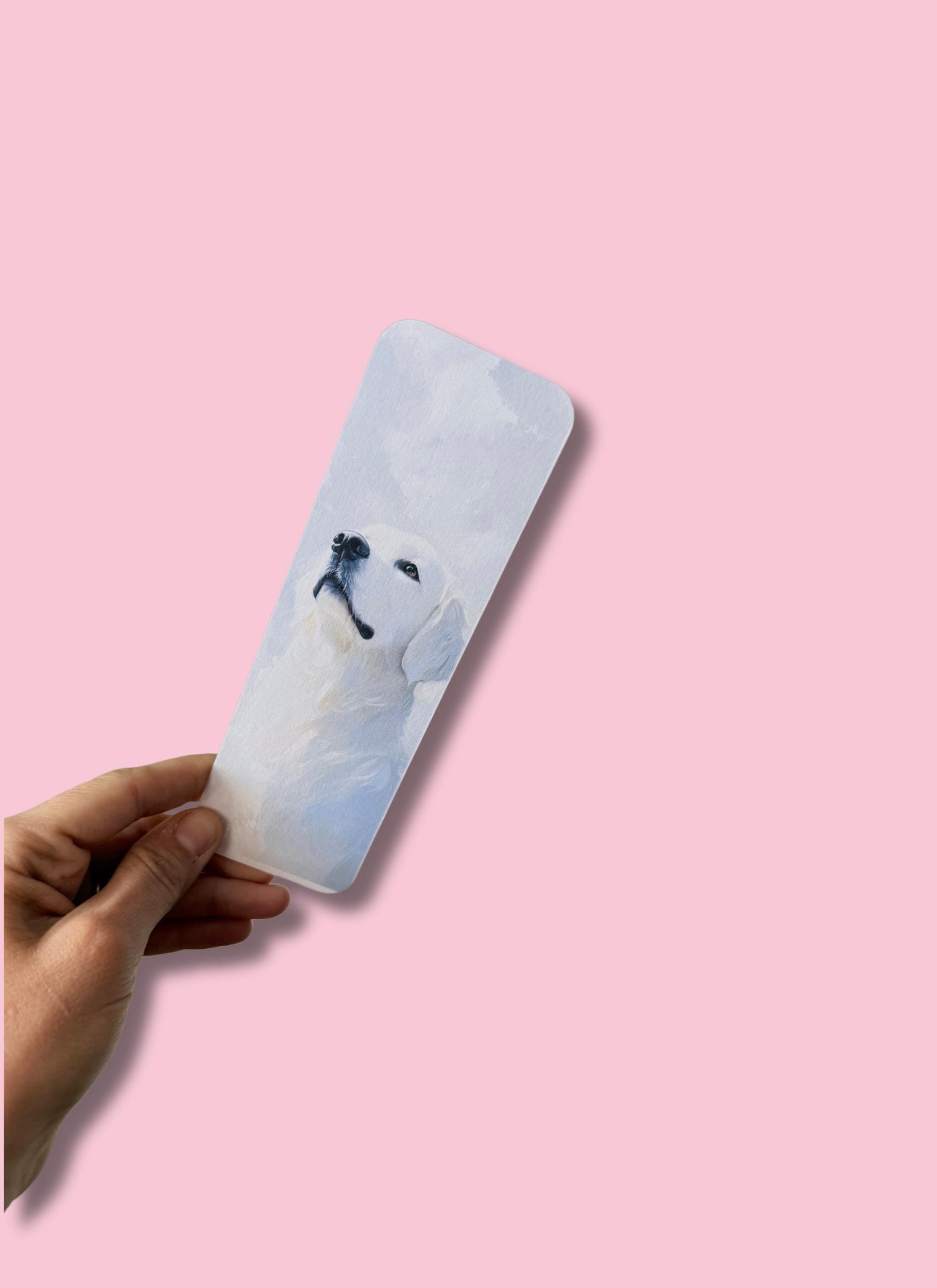 English Cream Golden Retriever Bookmark – Elegant Vinyl Decal for Dog Lovers & Readers - The Sticker Era