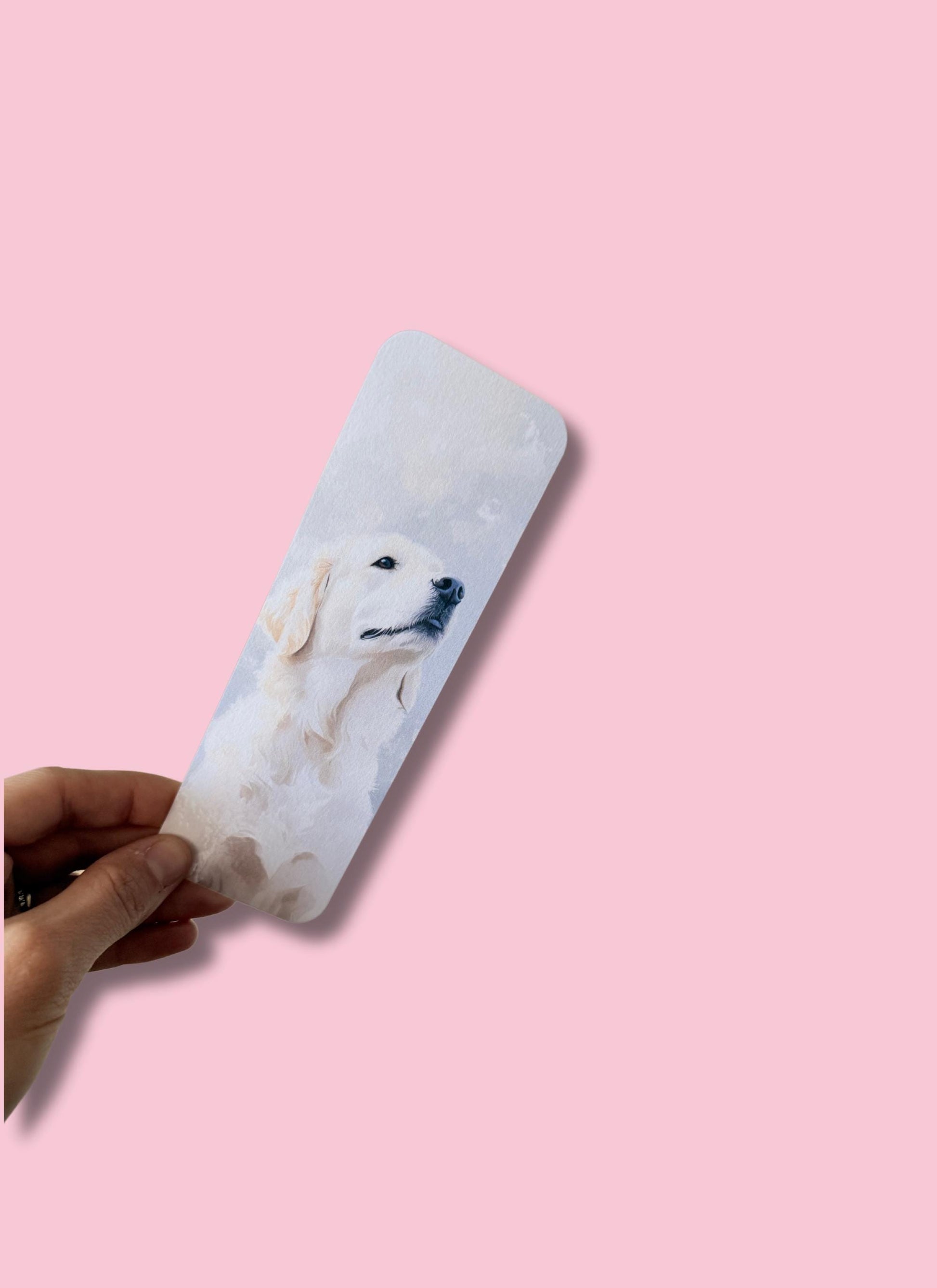 English Cream Golden Retriever Bookmark – Elegant Vinyl Decal for Dog Lovers & Readers - The Sticker Era