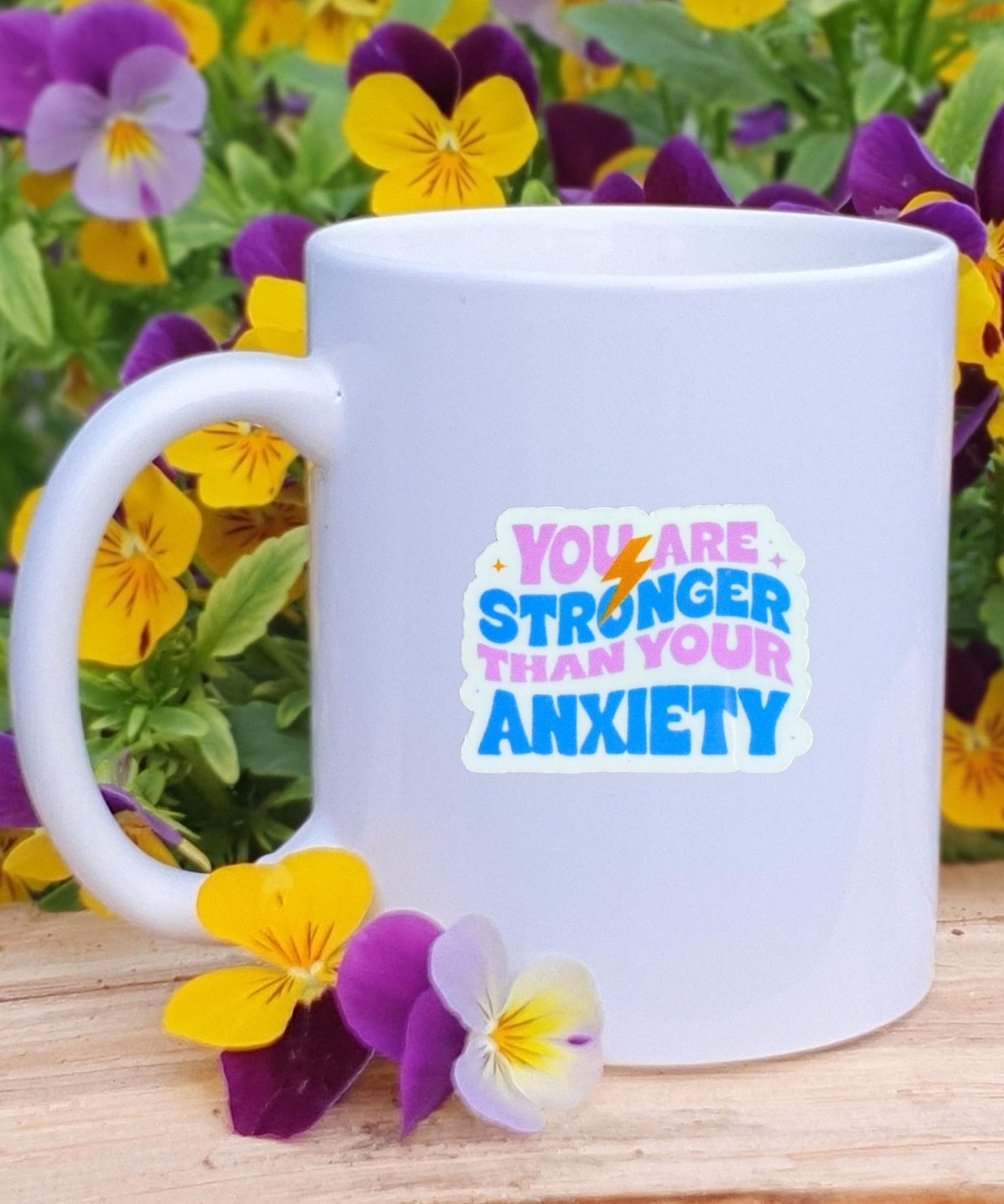 "You Are Stronger Than Your Anxiety" Sticker | Mental Health Motivation Vinyl Decal by The Sticker Era