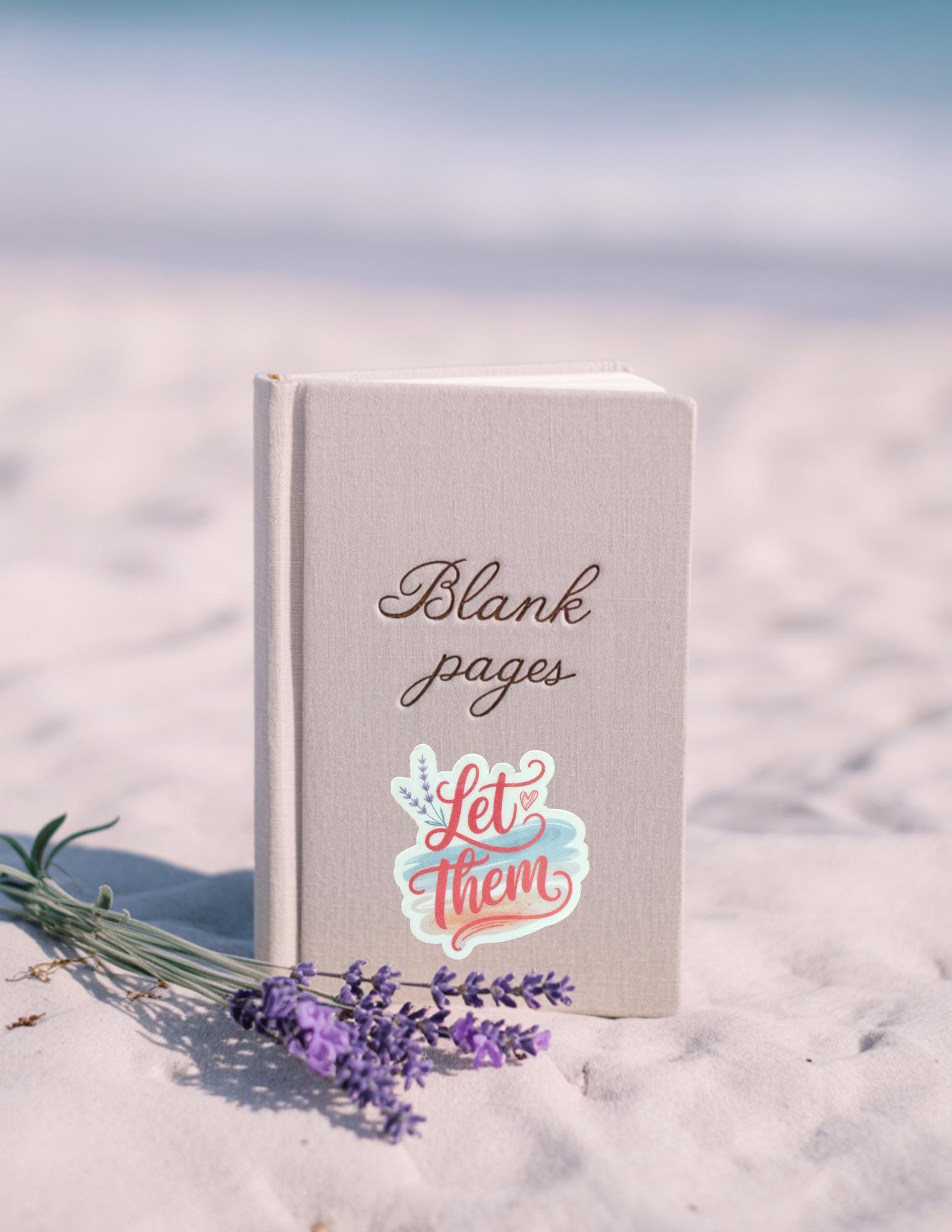 Let It Go" Coastal Sticker | Beach Colors Vinyl Decal | Mental Health & Self-Care Laptop Water Bottle Sticker | Calming Motivational Journal Decal - The Sticker Era