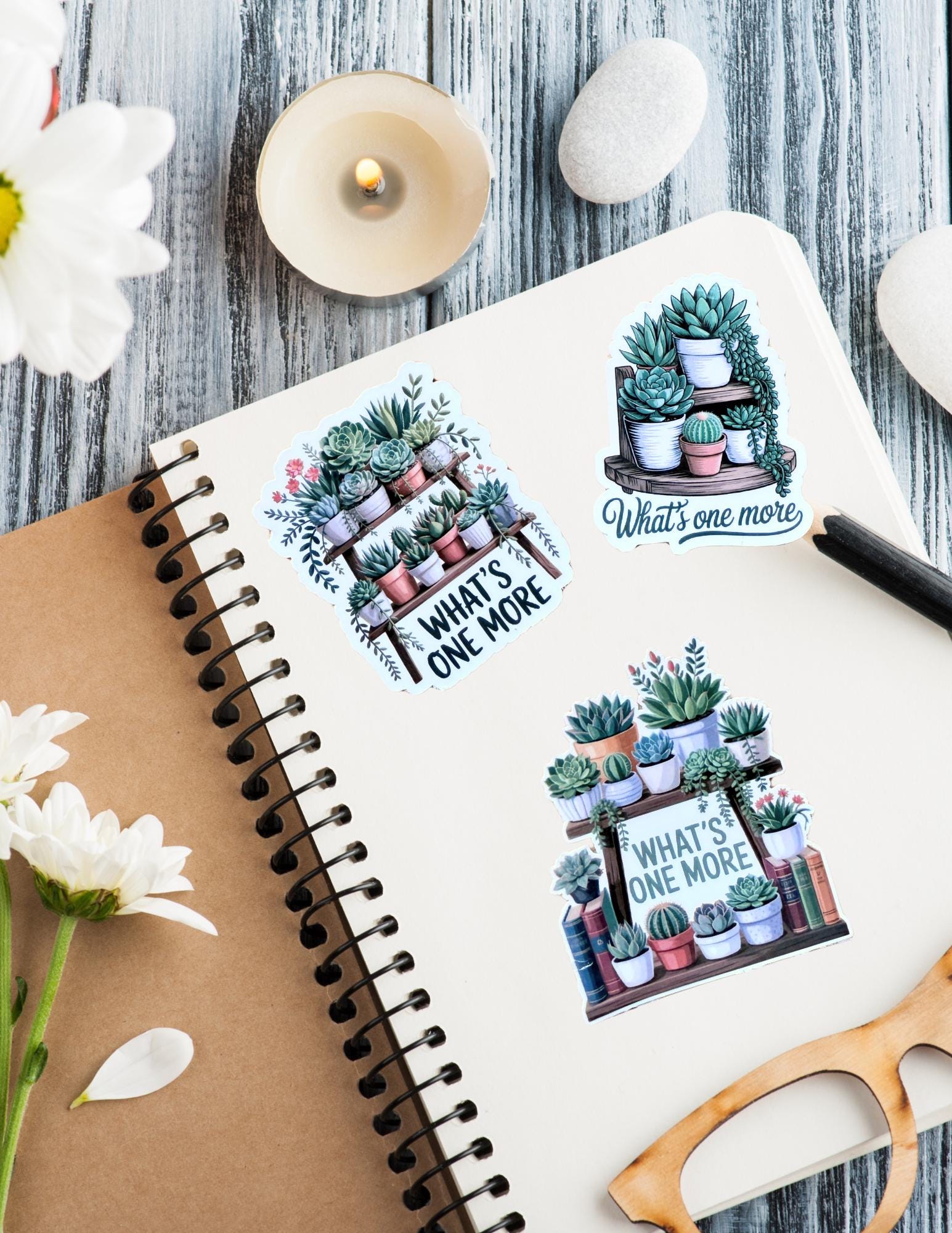 Succulent Sticker Pack – Cute Vinyl Decals by The Sticker Era