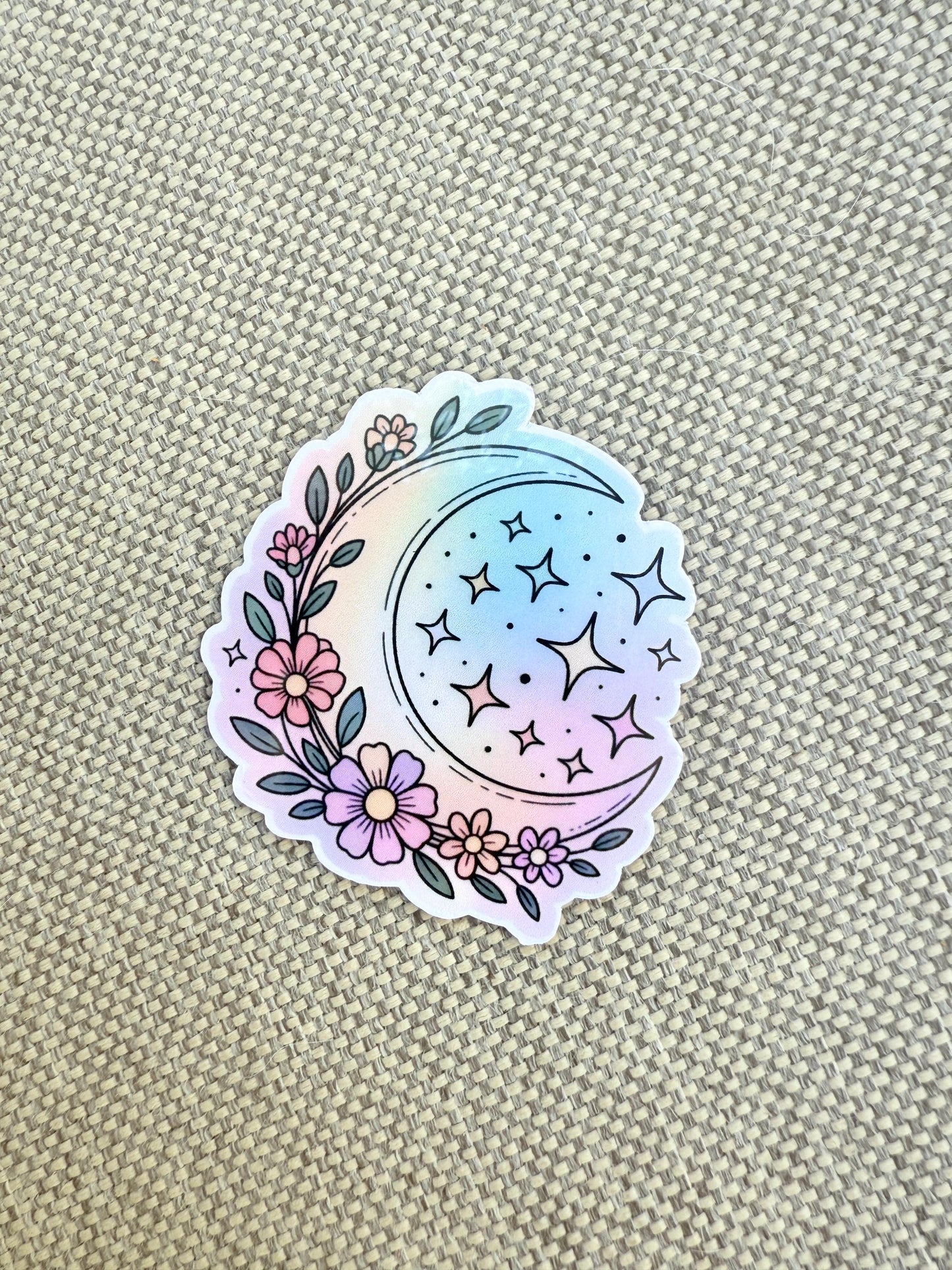 Holographic Moons Sticker – Celestial Vinyl Decal with Moon Phases for Journals, Laptops & Planners - The Sticker Era