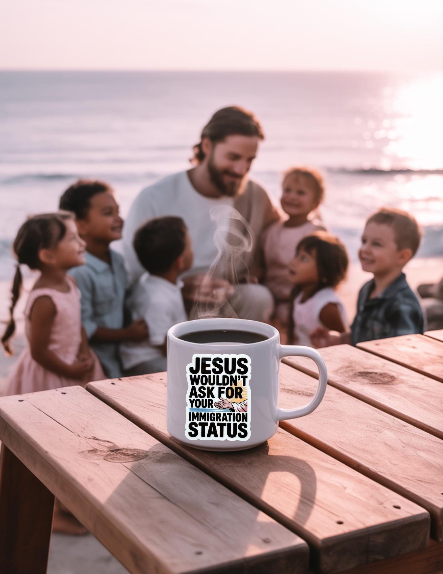 Jesus Wouldn't Ask for Your Immigration Status Sticker – Social Justice Vinyl Decal for Activists, Laptops & Water Bottles - The Sticker Era