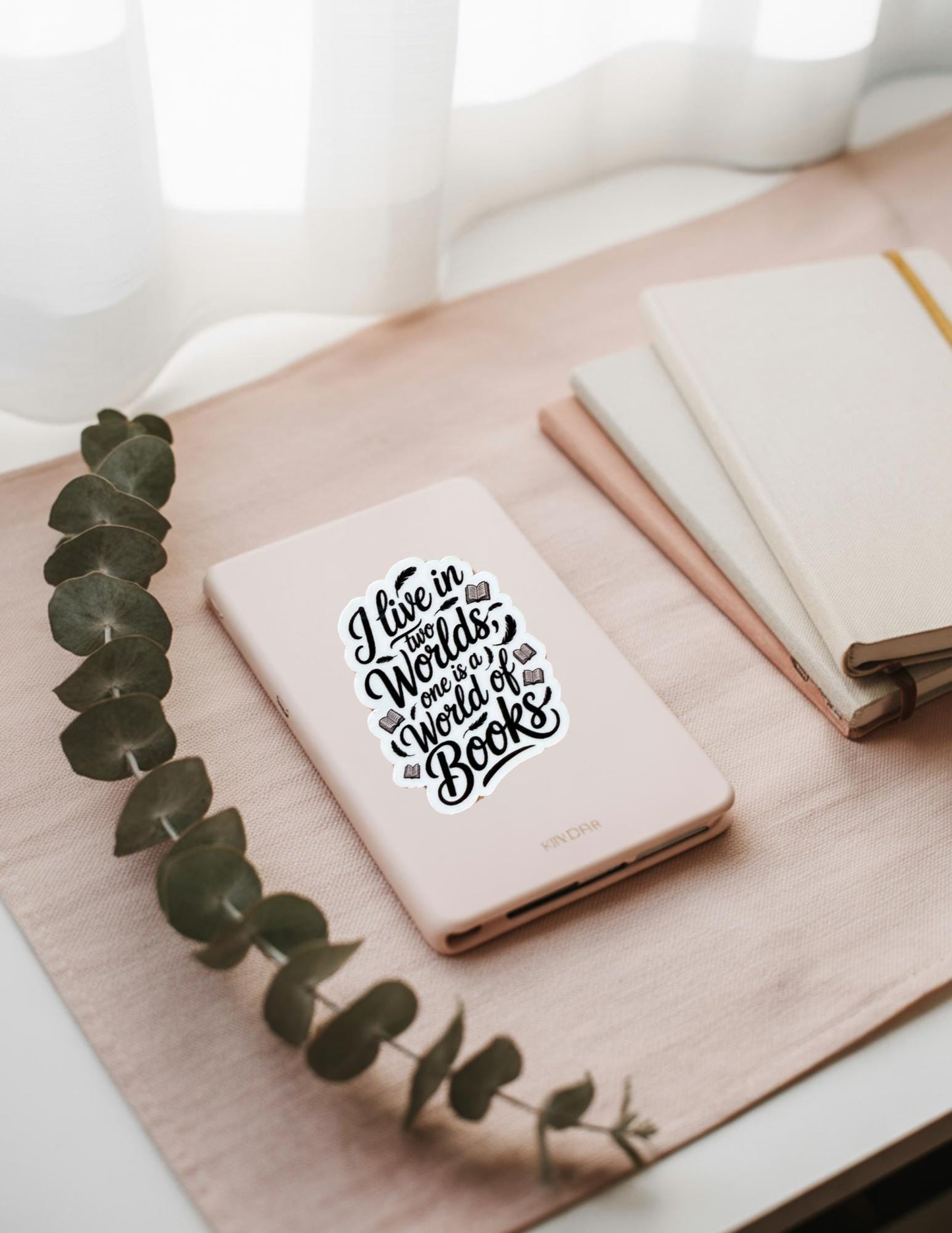 Rory Gilmore two worlds quote vinyl sticker on open book by The Sticker