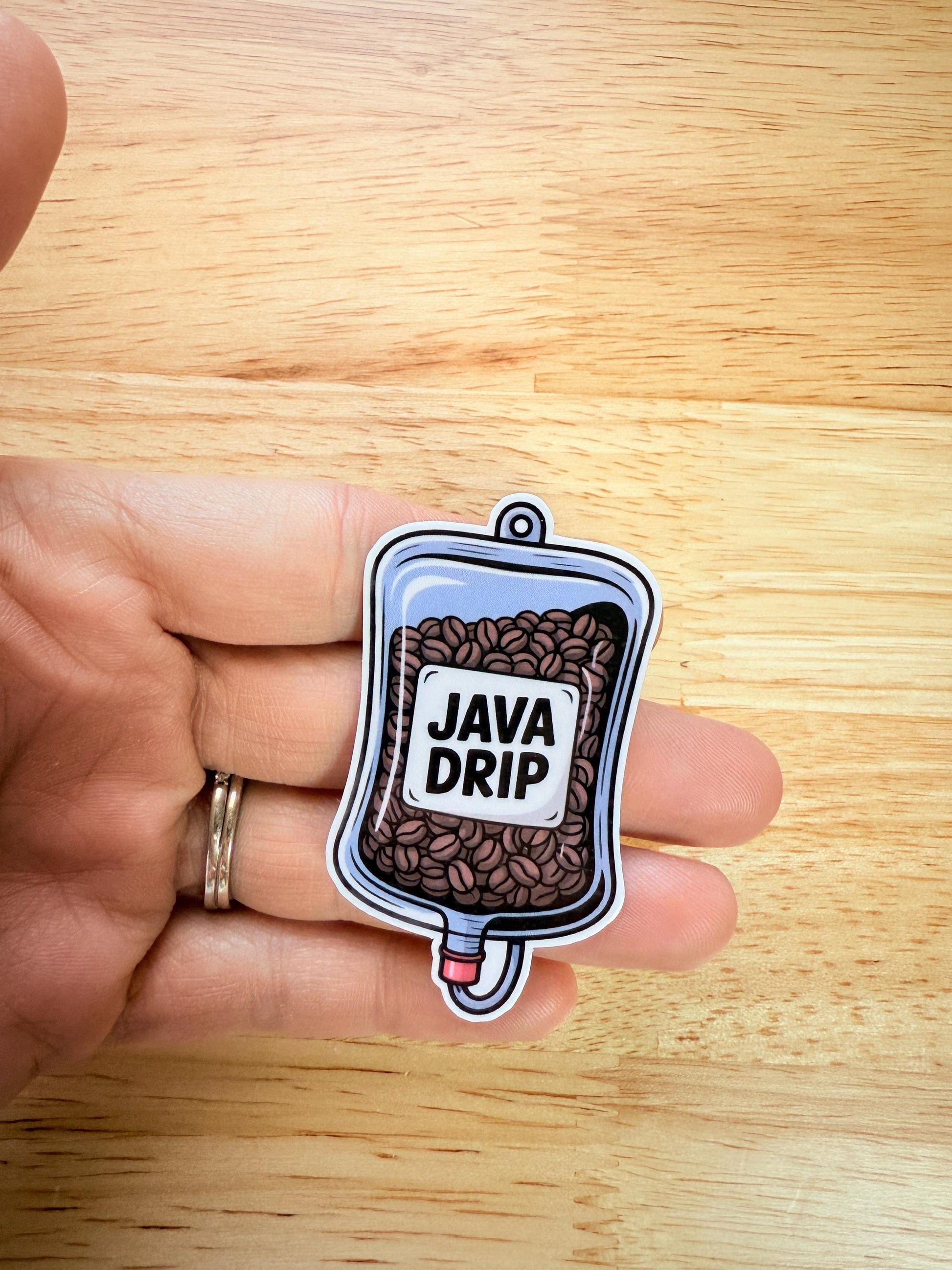 Java Drip Sticker – Coffee Lover Vinyl Decal for Laptops, Water Bottles & Journals - The Sticker Era